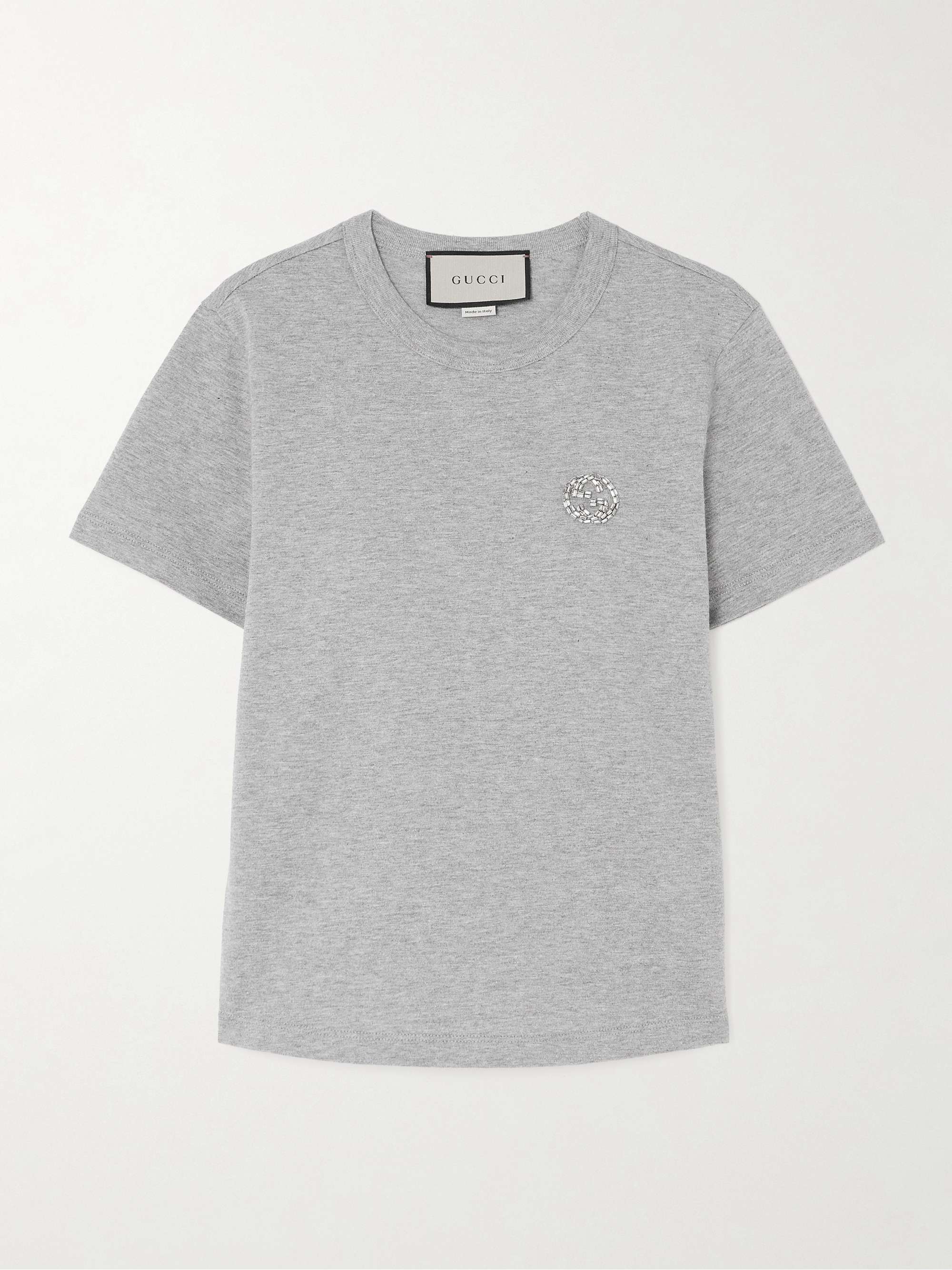 Crystal-embellished cotton-jersey T-shirt view