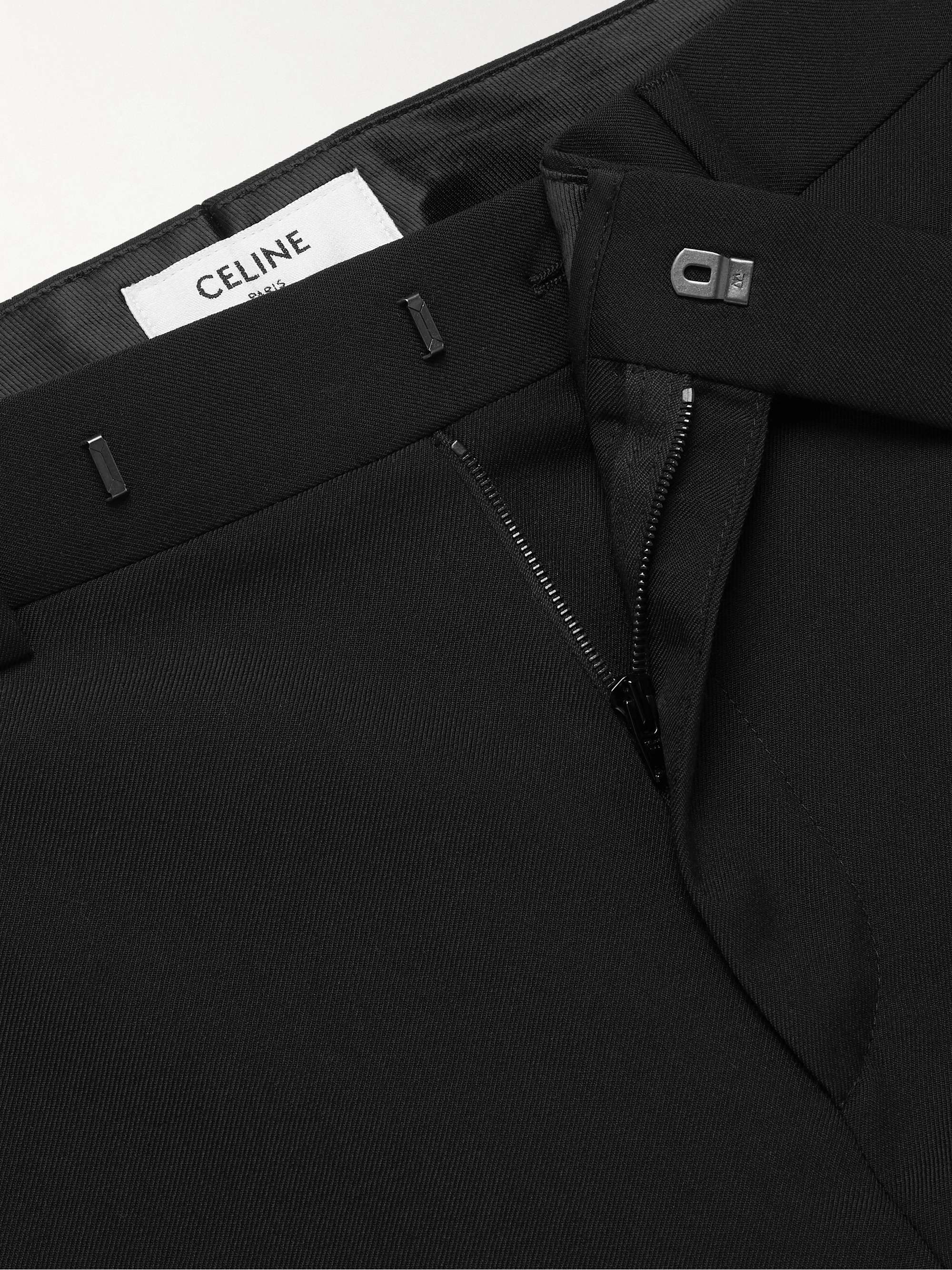 Slim-Fit Worsted Wool-Gabardine Suit Trousers view
