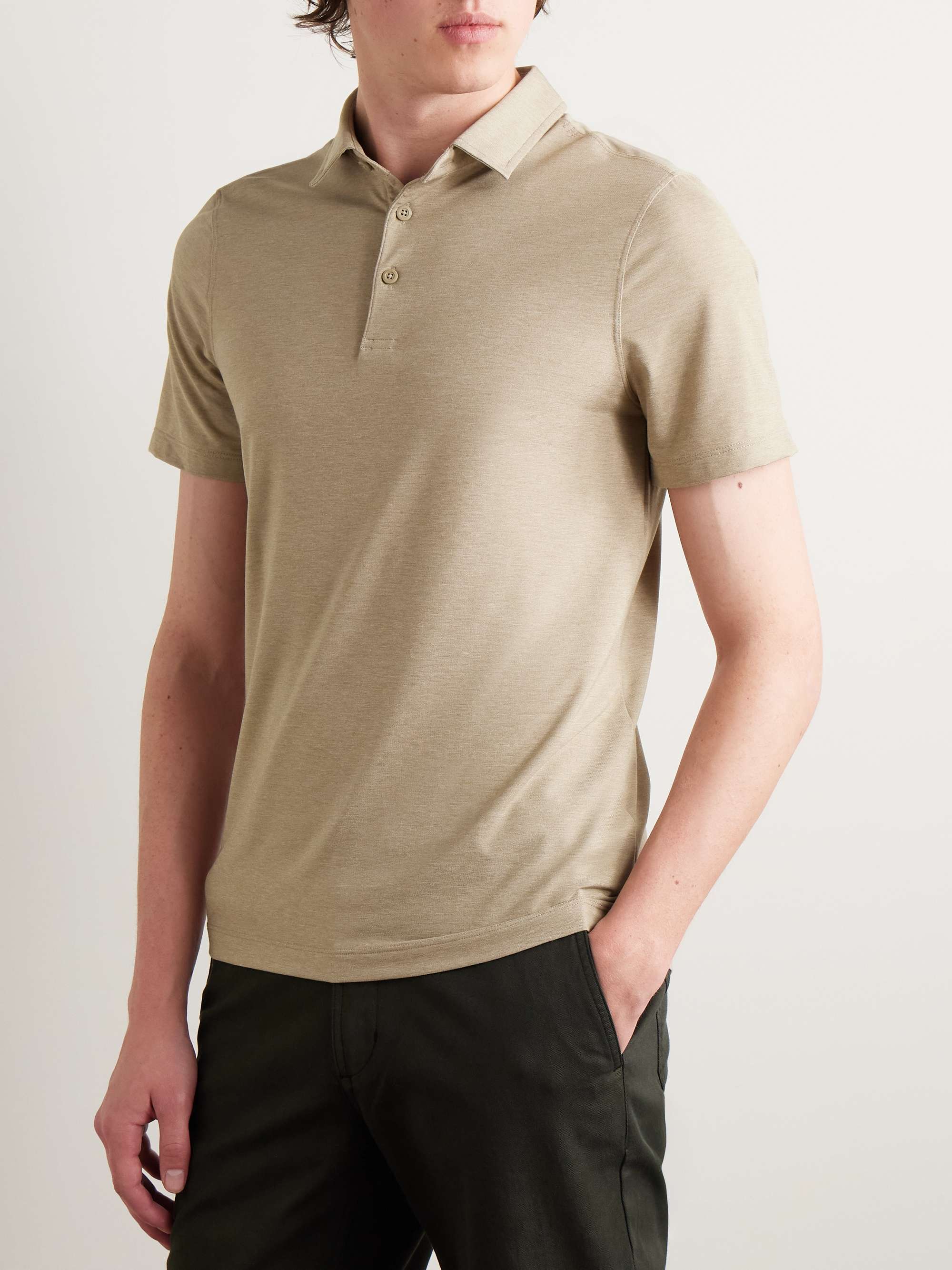 Evolution Slim-Fit Stretch Recycled-Jersey Golf Polo Shirt view