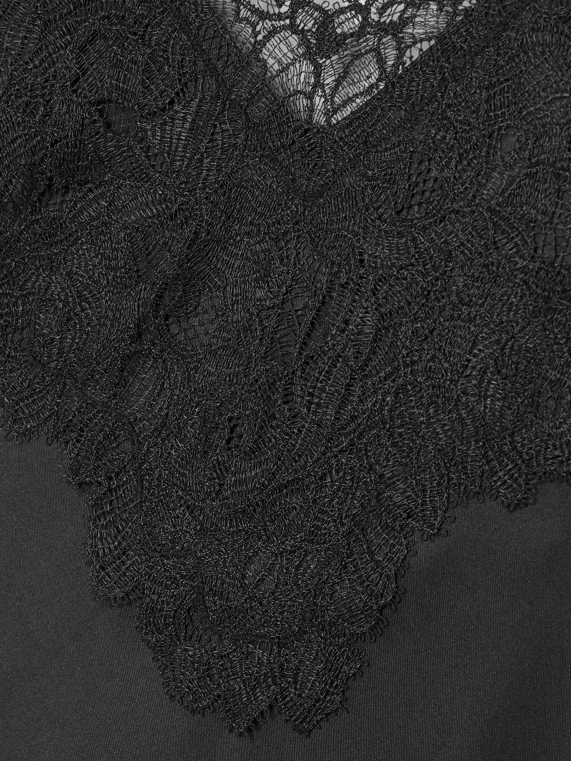 Lace-trimmed silk-twill maxi dress view