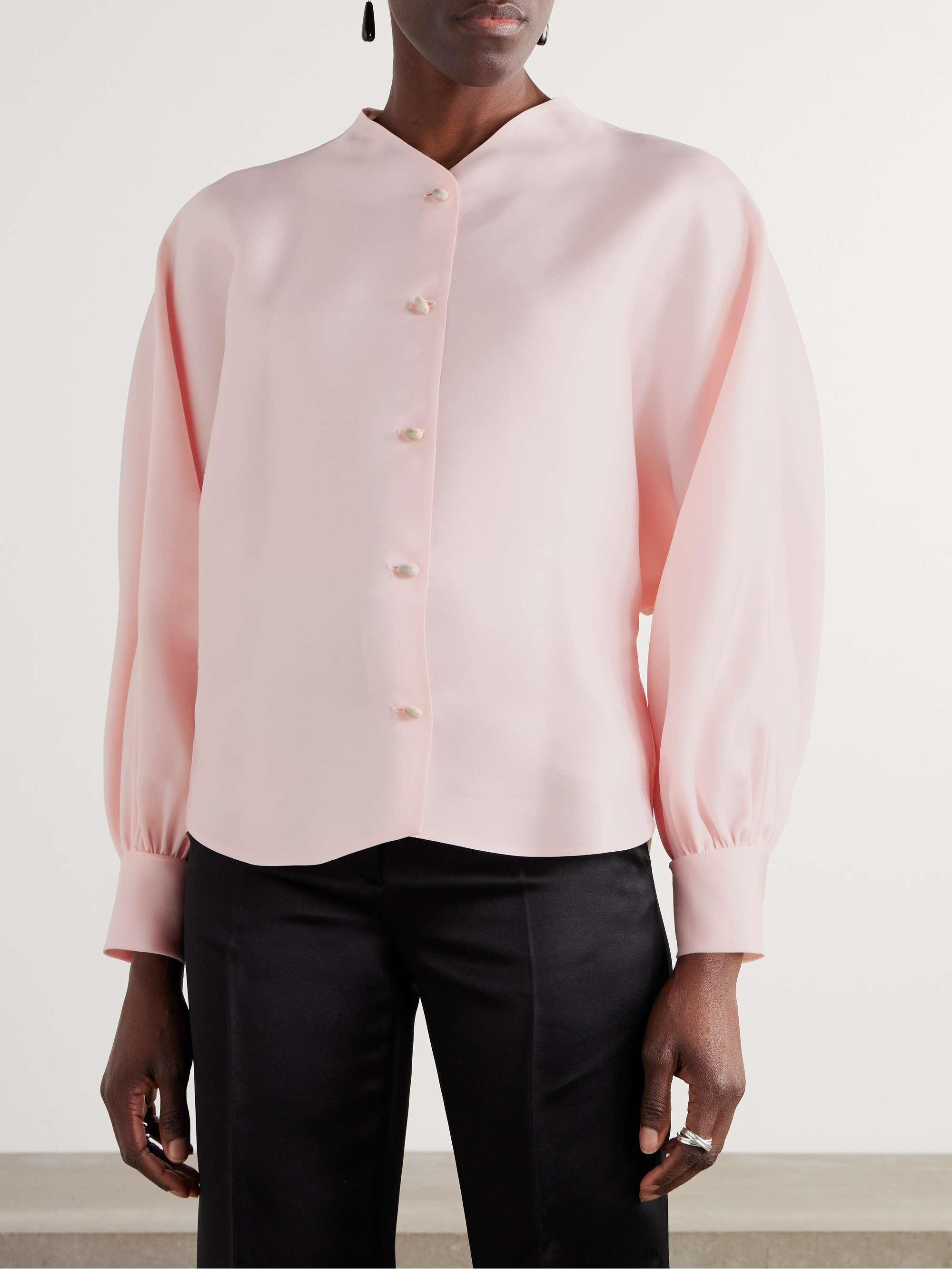 Patricia tie-neck silk-organdy blouse view