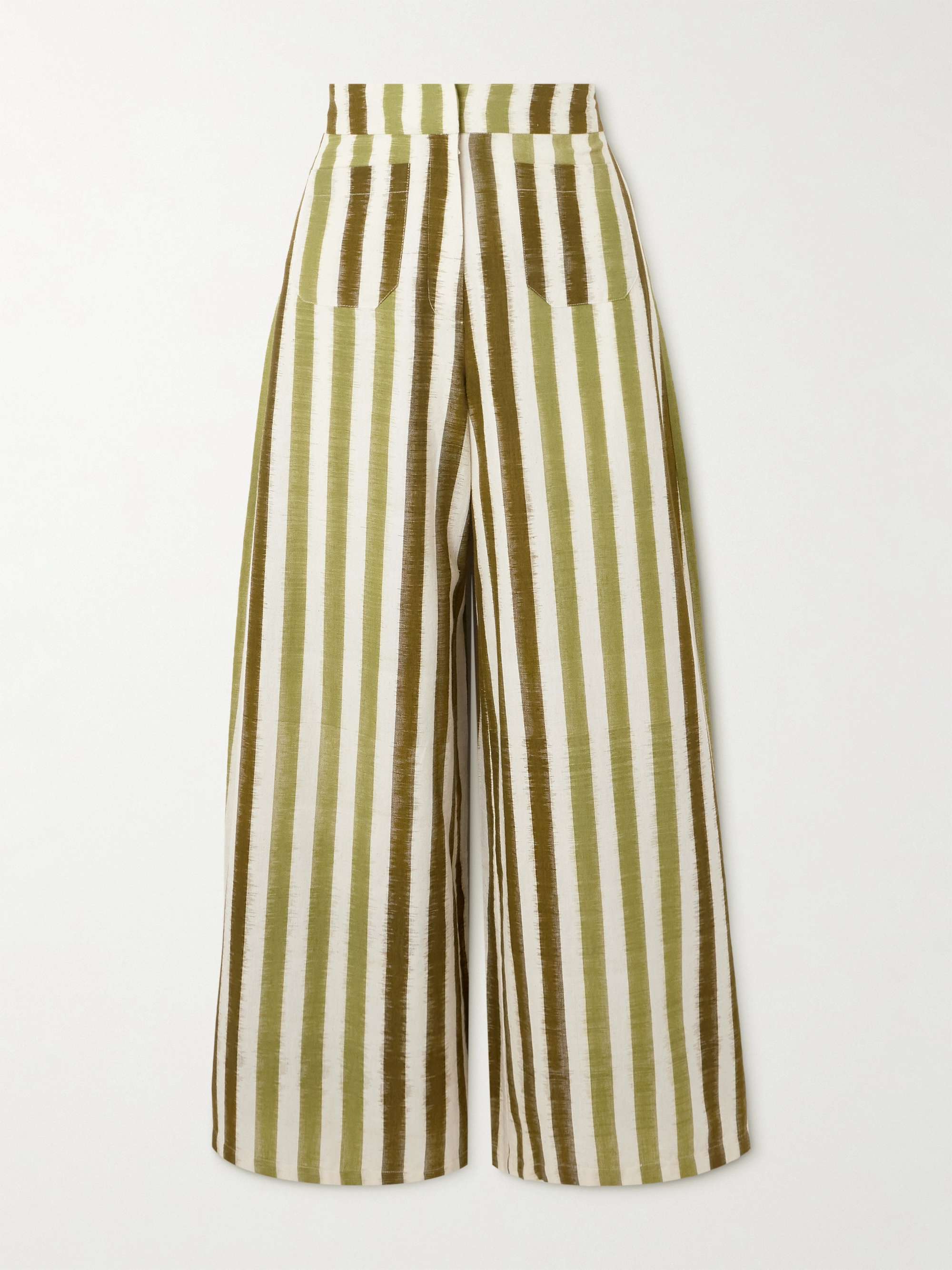 Adele striped cotton wide-leg pants view