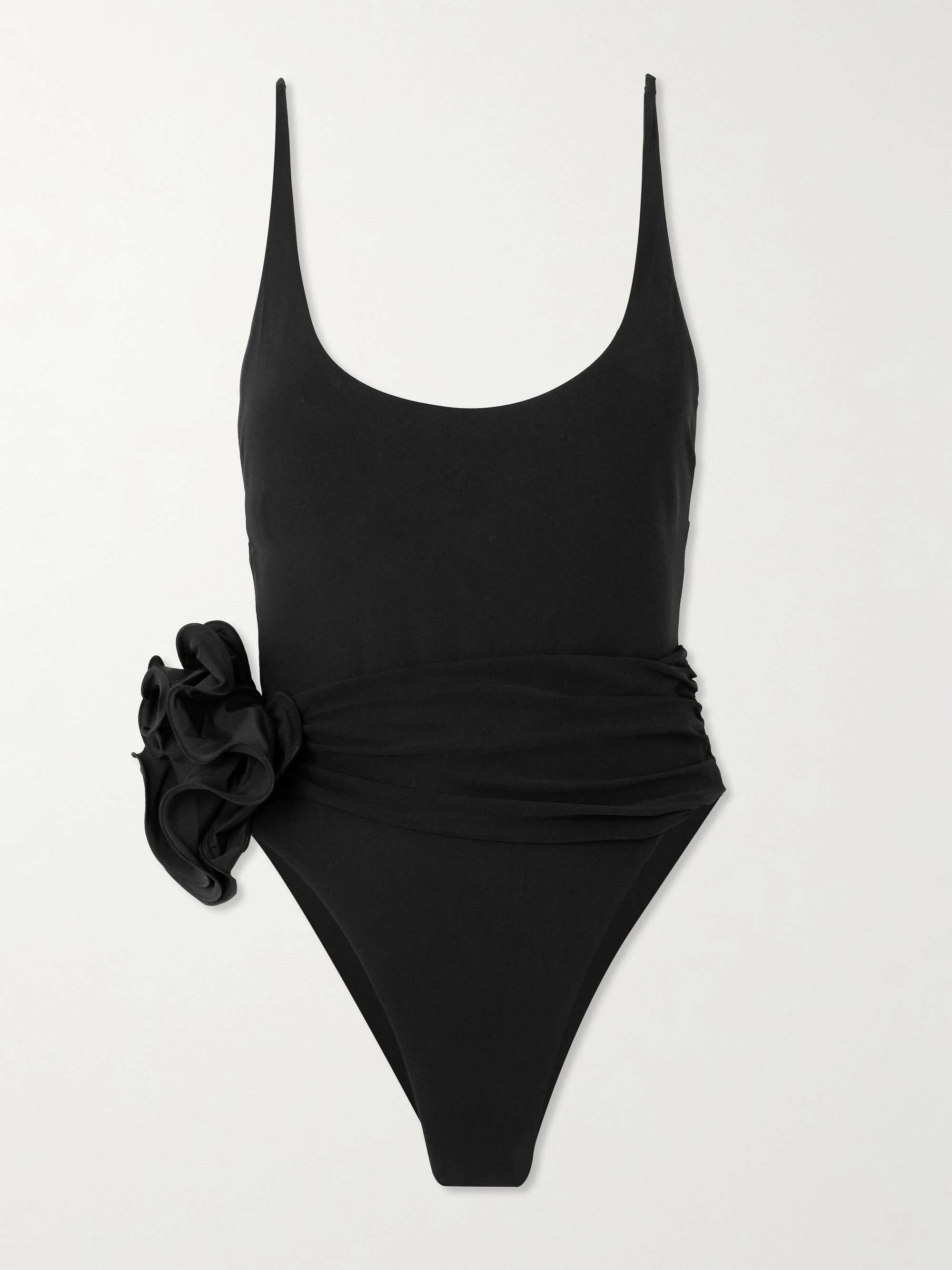 Appliquéd ruched swimsuit view
