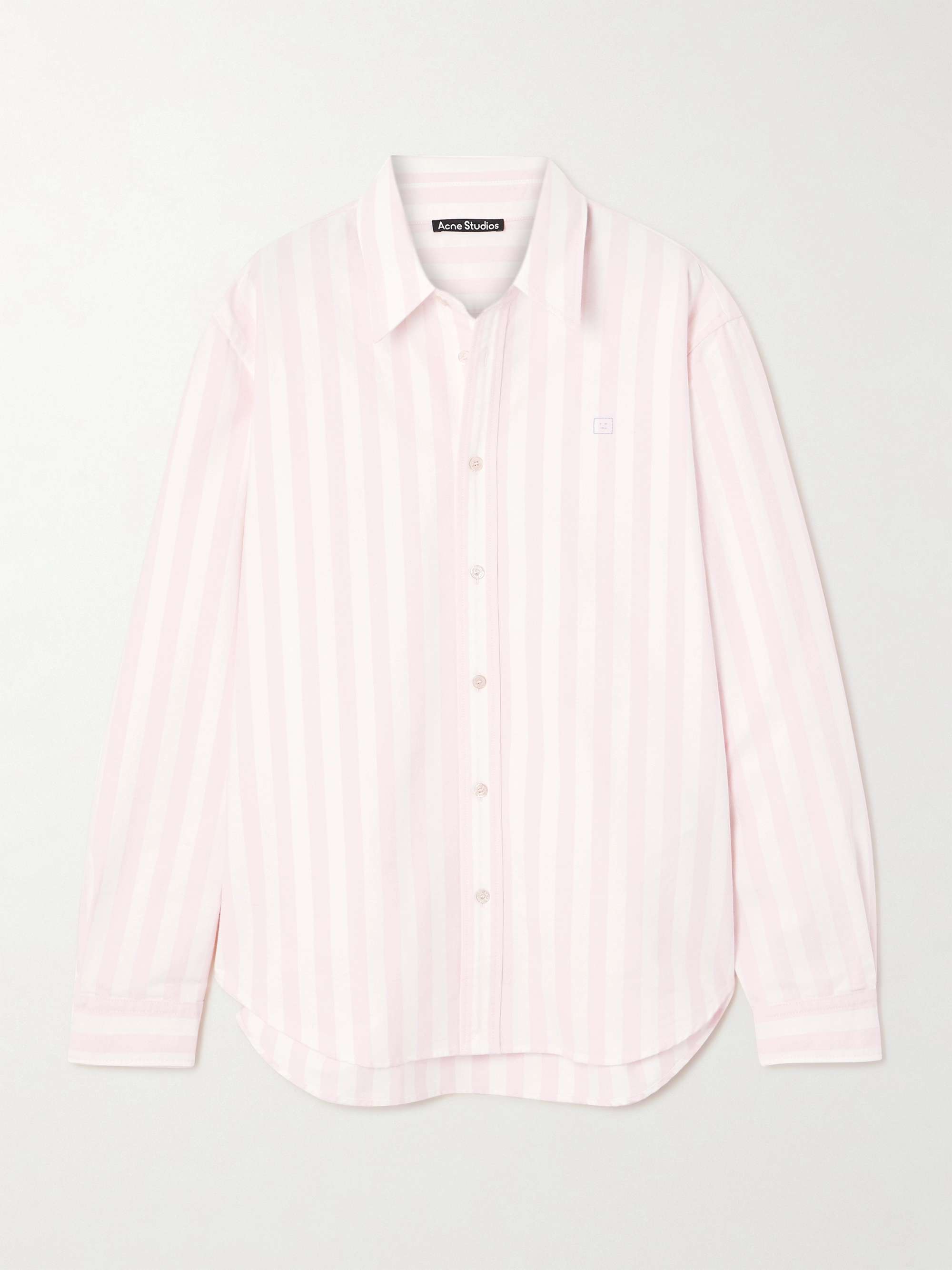 Embroidered striped organic cotton Oxford shirt view