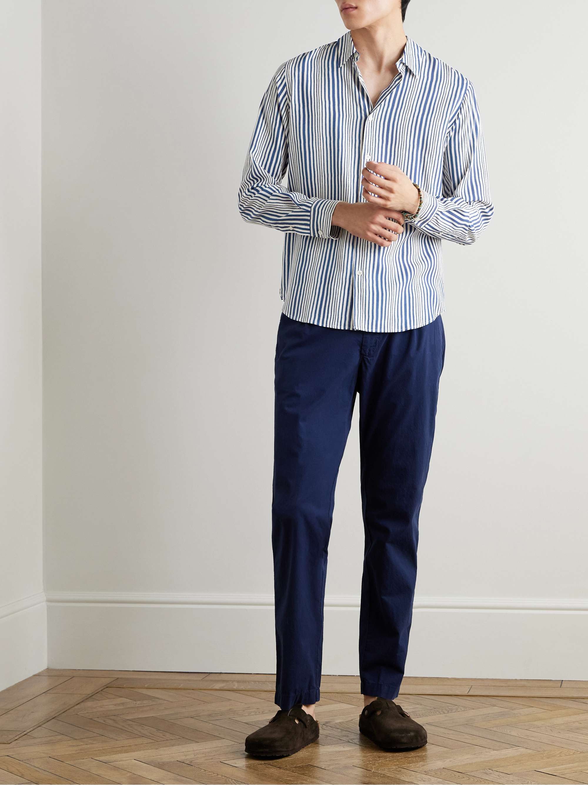 Giles Slim-Fit Striped Lyocell Shirt view