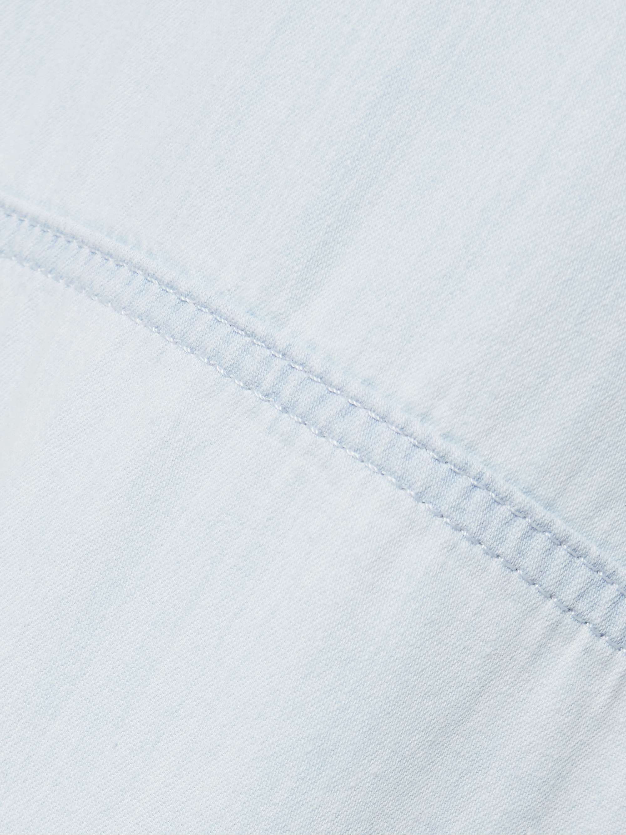 Cotton-chambray barrel-leg pants view