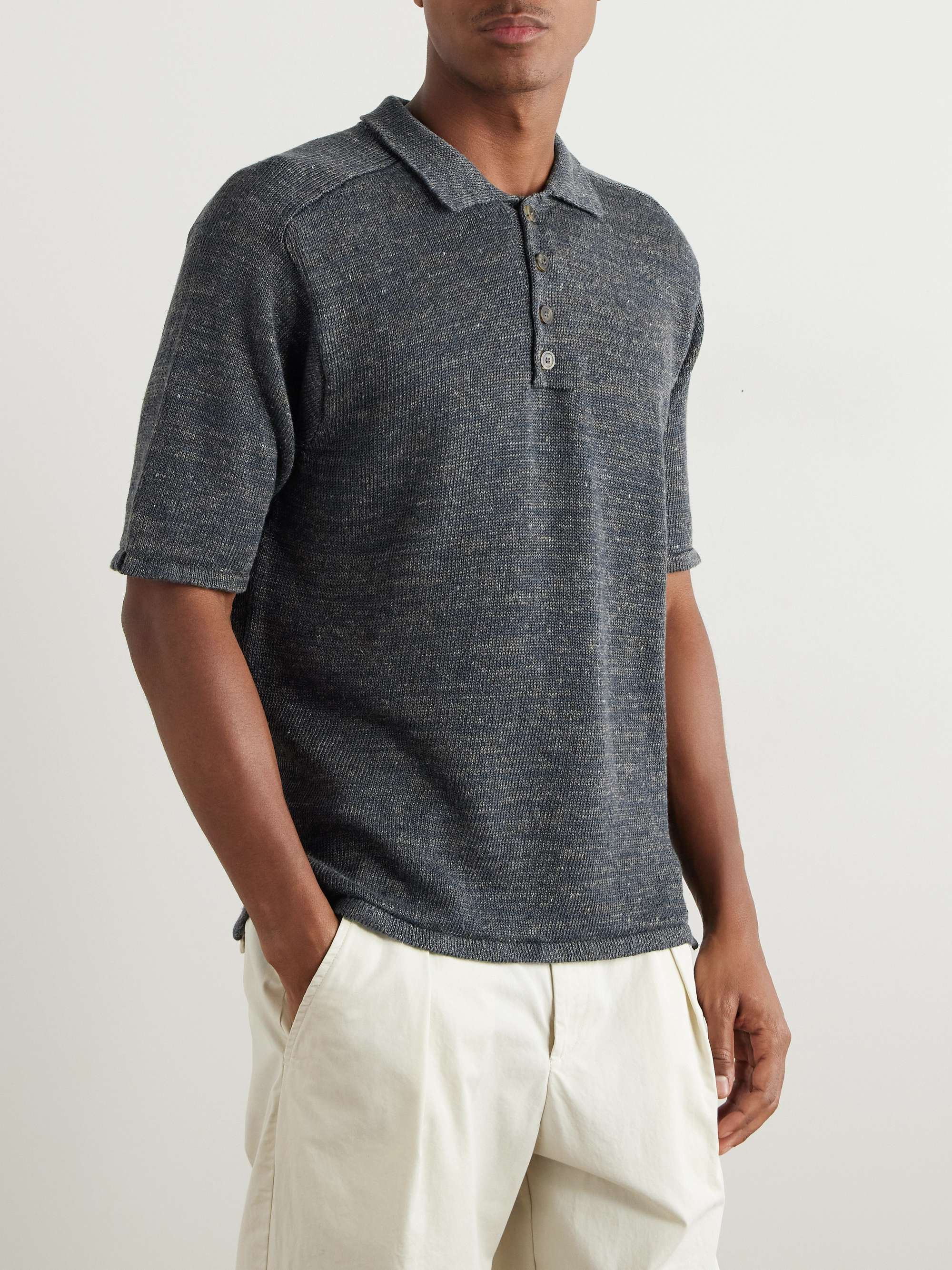 Knitted Linen Polo Shirt view