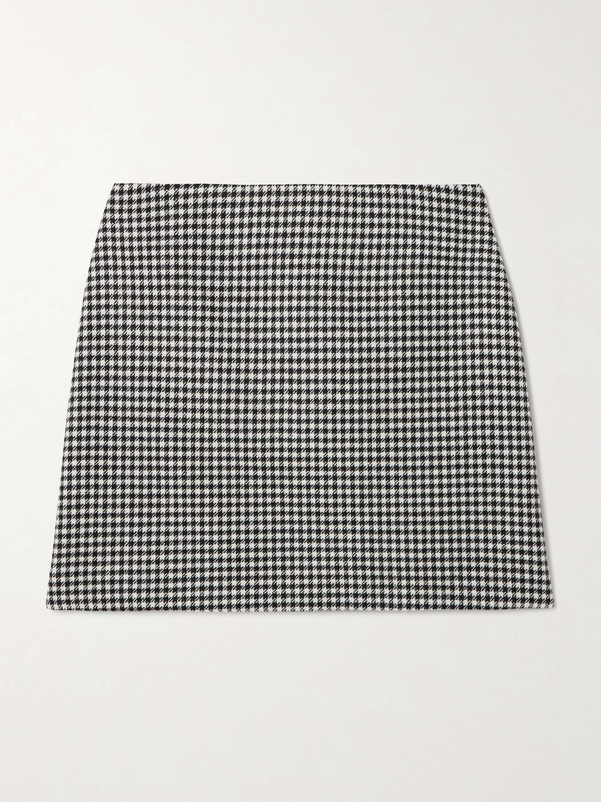 Coci velvet-trimmed houndstooth wool mini skirt view