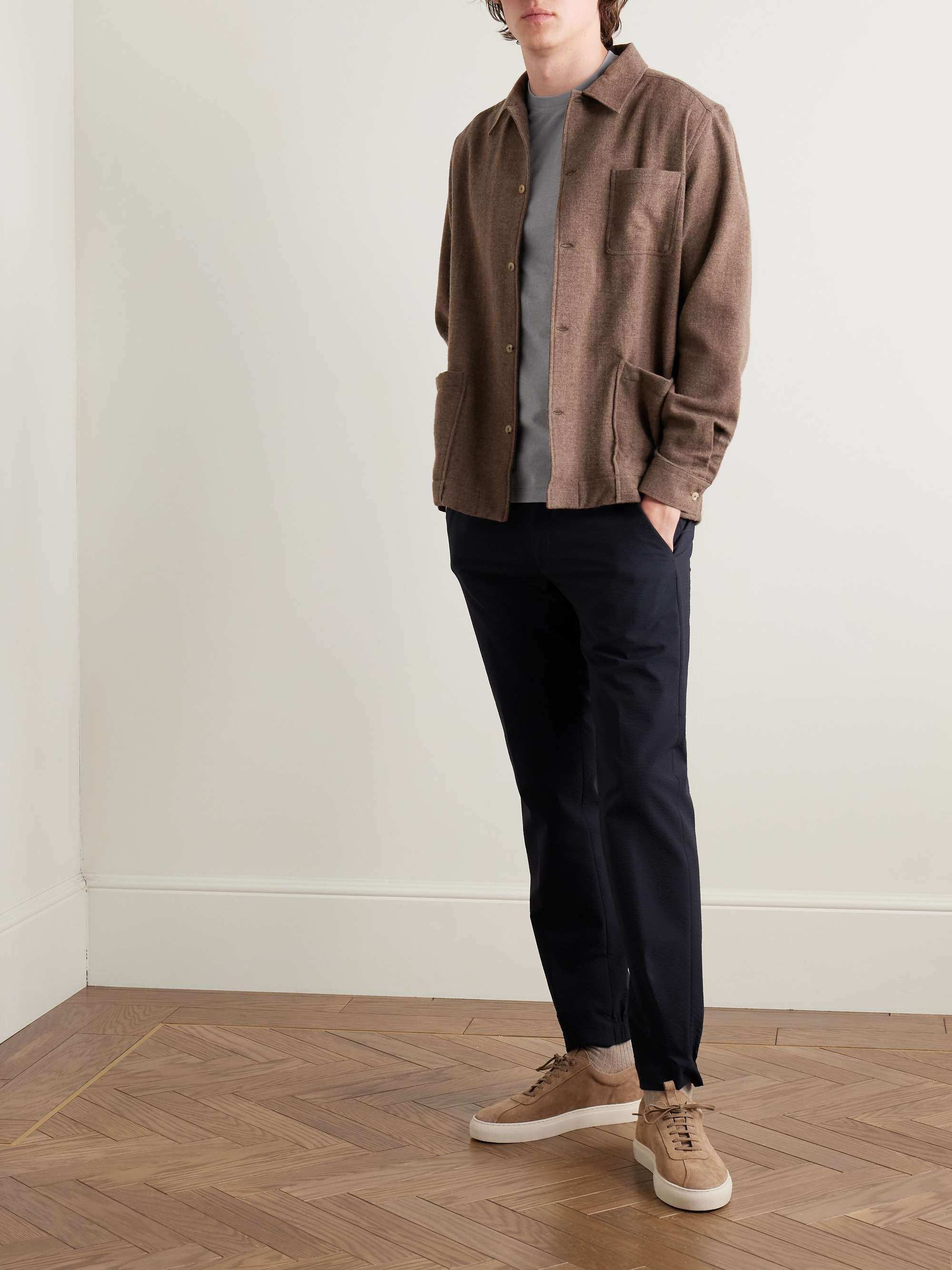 Teknosartorial Slim-Fit Stretch-Seersucker Trousers view