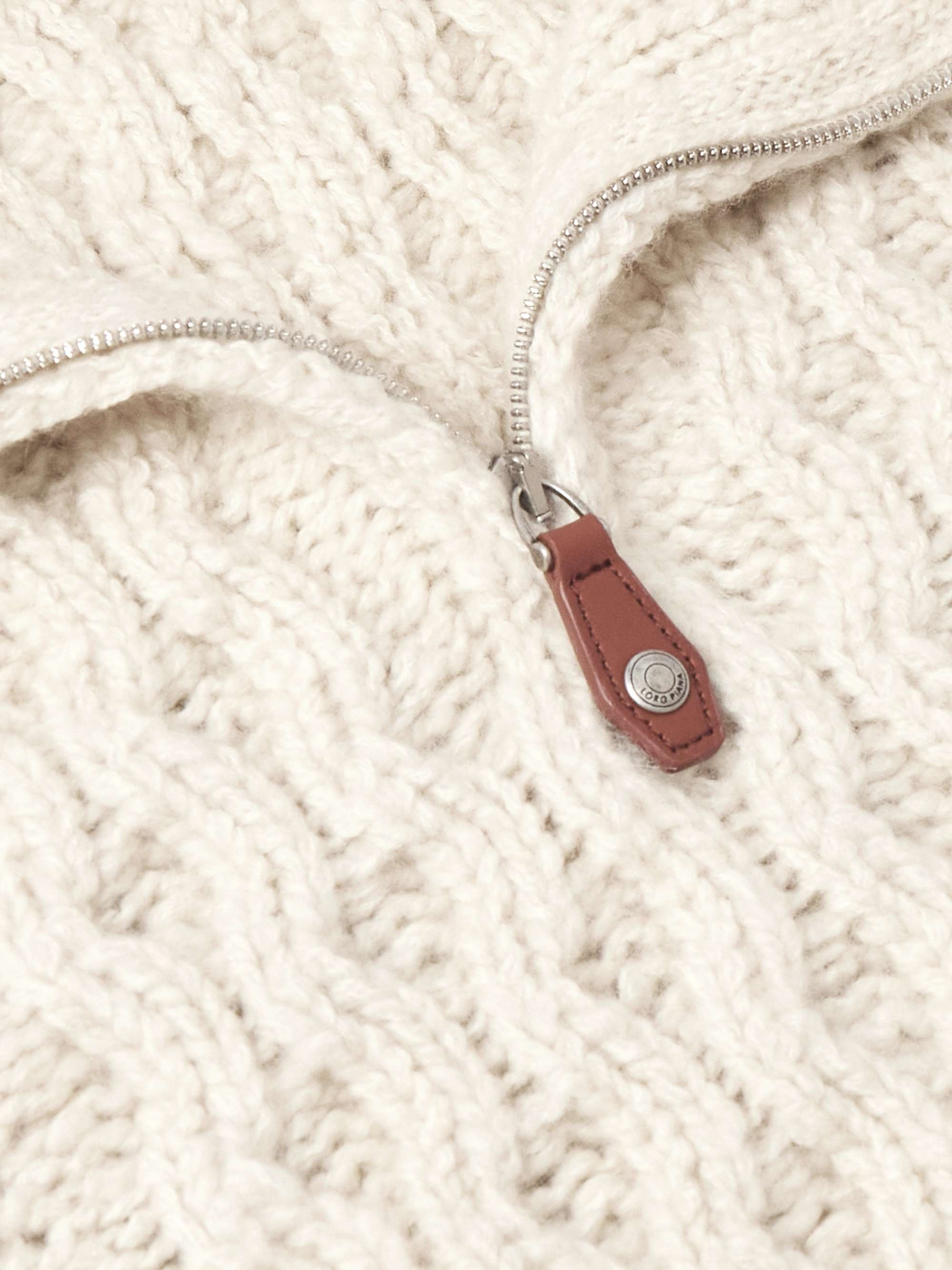Valduggia Cable-Knit Cashmere Half-Zip Sweater view