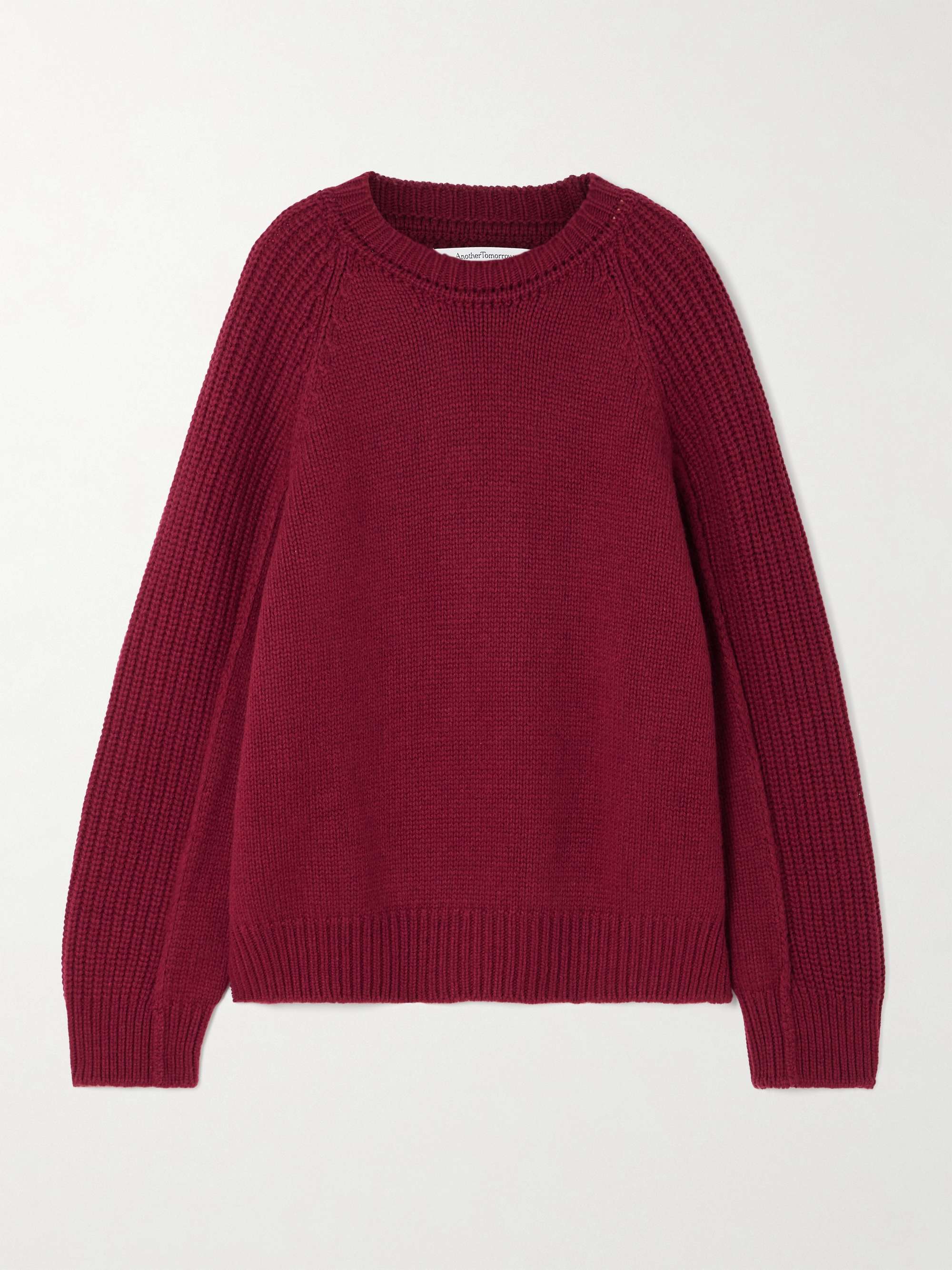 Oversized ribbed recycled cashmere and wool-blend sweater view