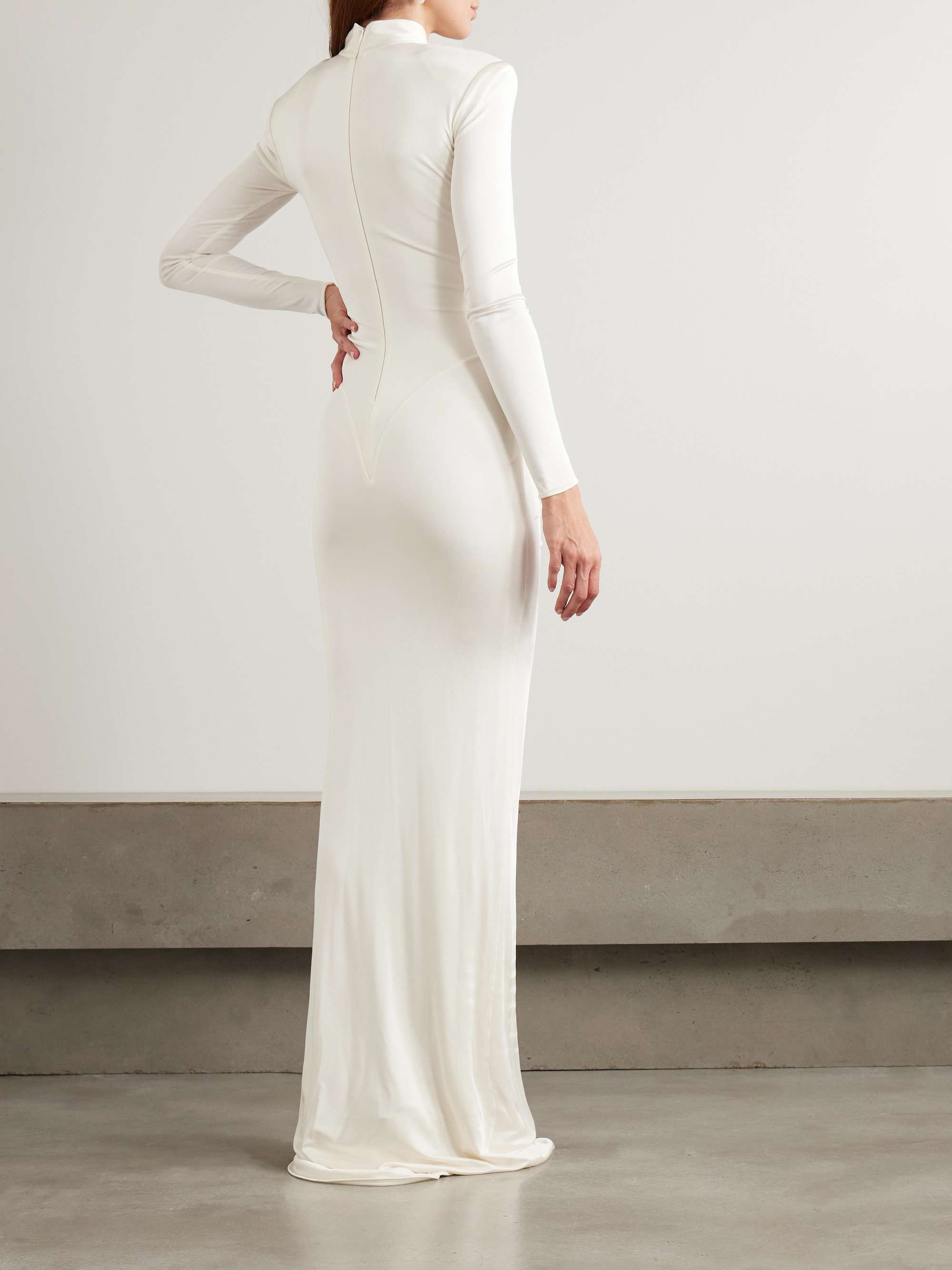 Darja gathered satin-jersey gown view