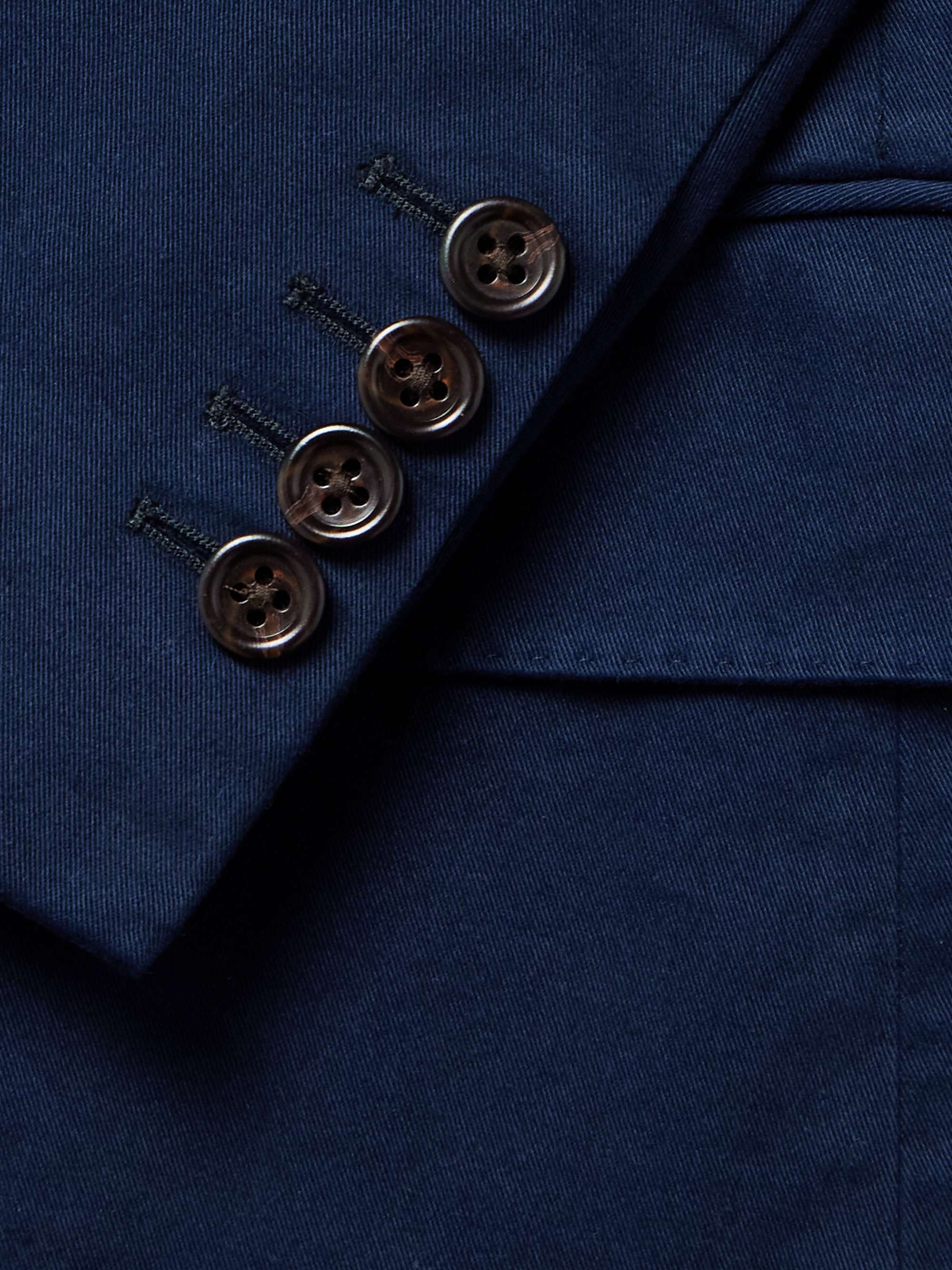 Double-Breasted Cotton-Blend Twill Blazer view
