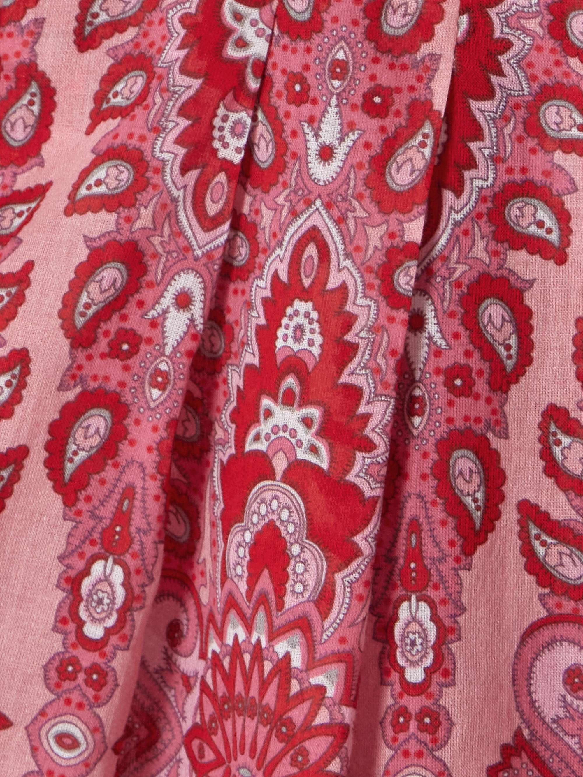 Pussy-bow pleated paisley-print cotton-poplin blouse view