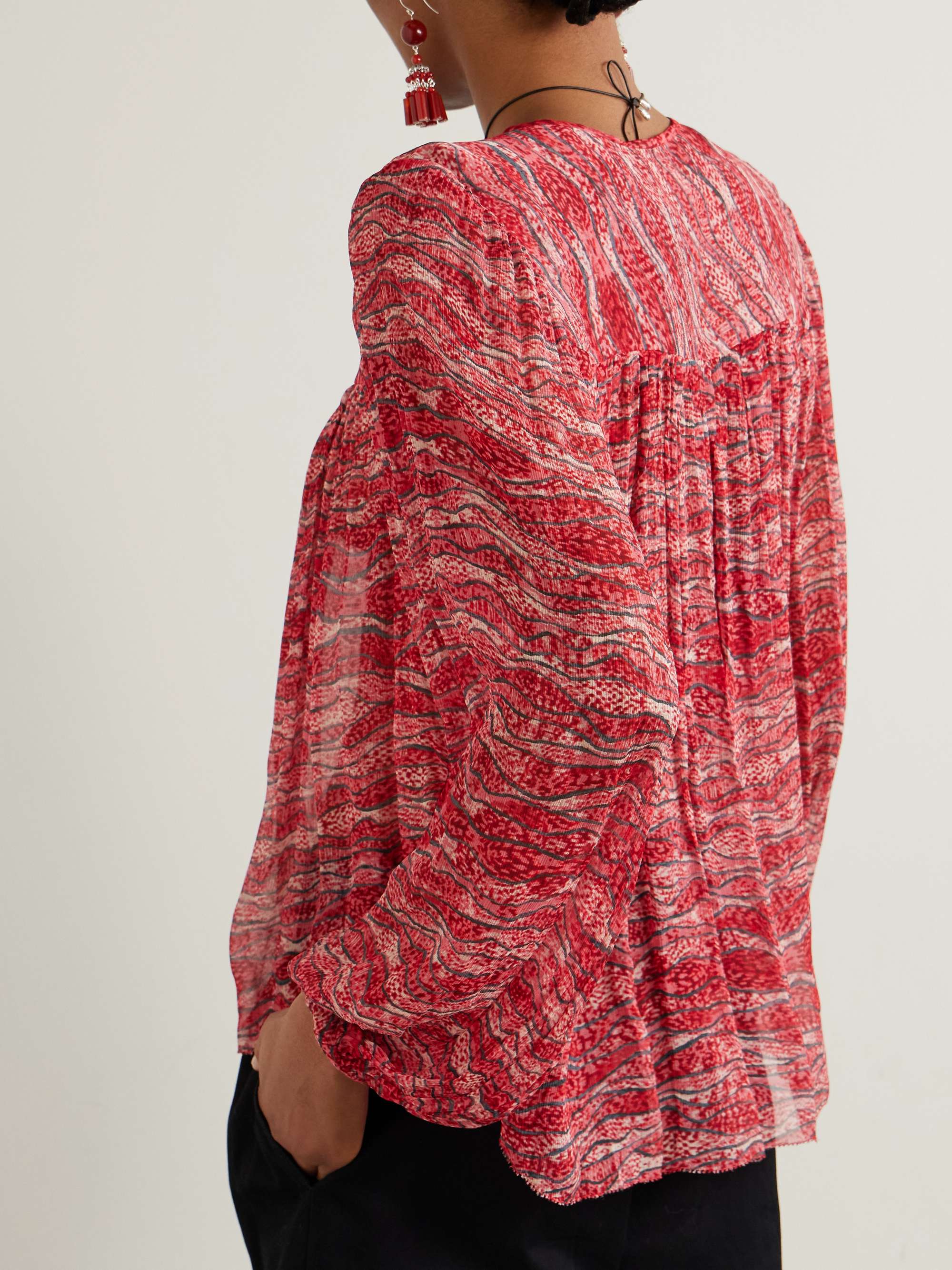 Advika tie-detailed printed crepon blouse view