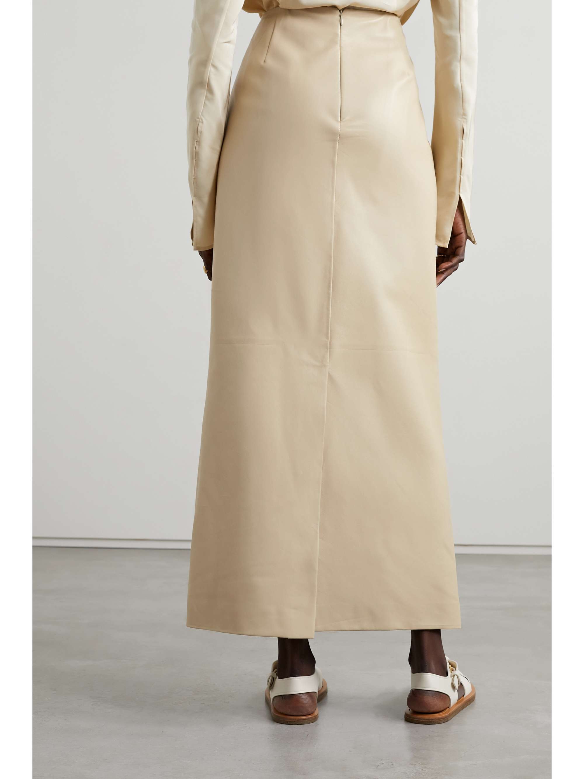 Berth leather maxi skirt view