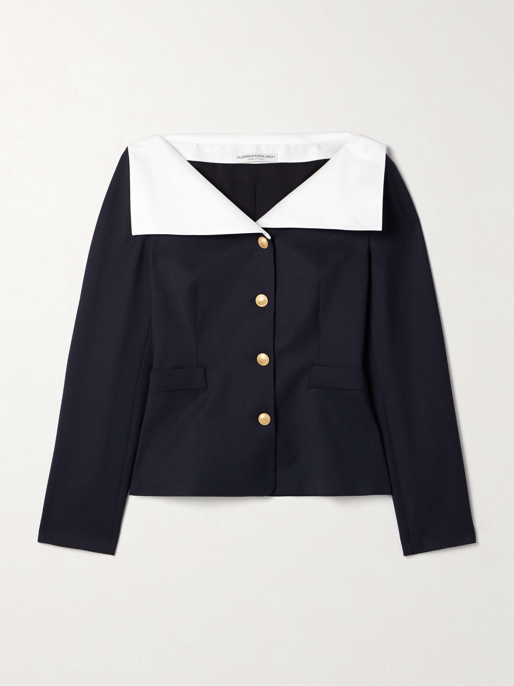 Mikado-trimmed wool-blend jacket view