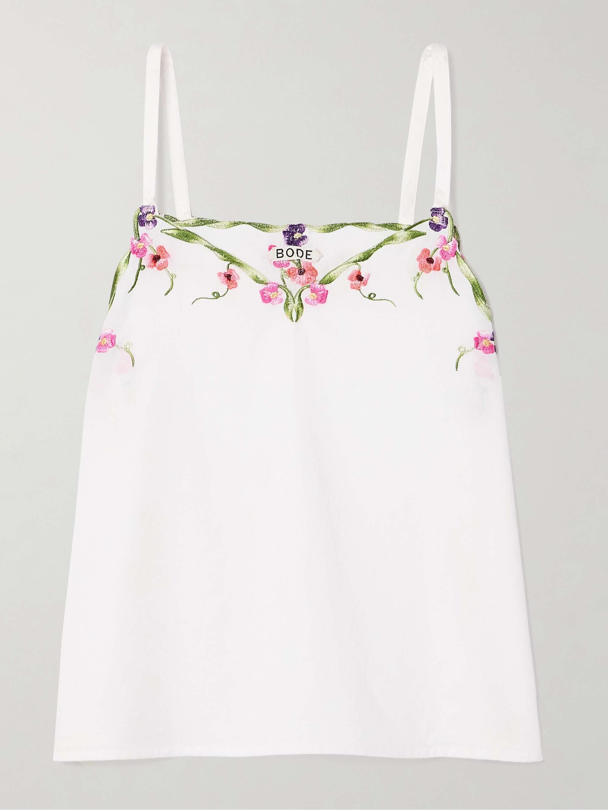 Garden embroidered cotton tank view