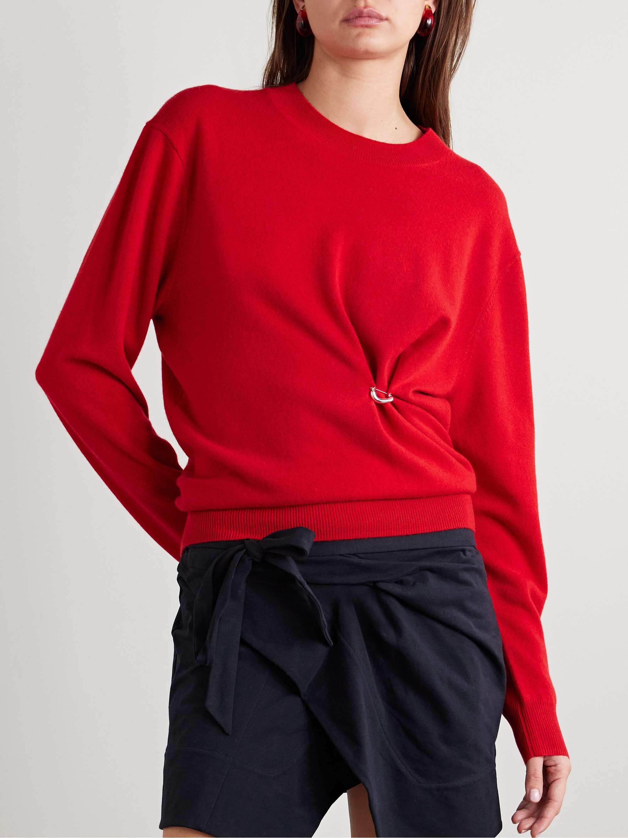 Ilaria embellished merino wool and cashmere-blend sweater view