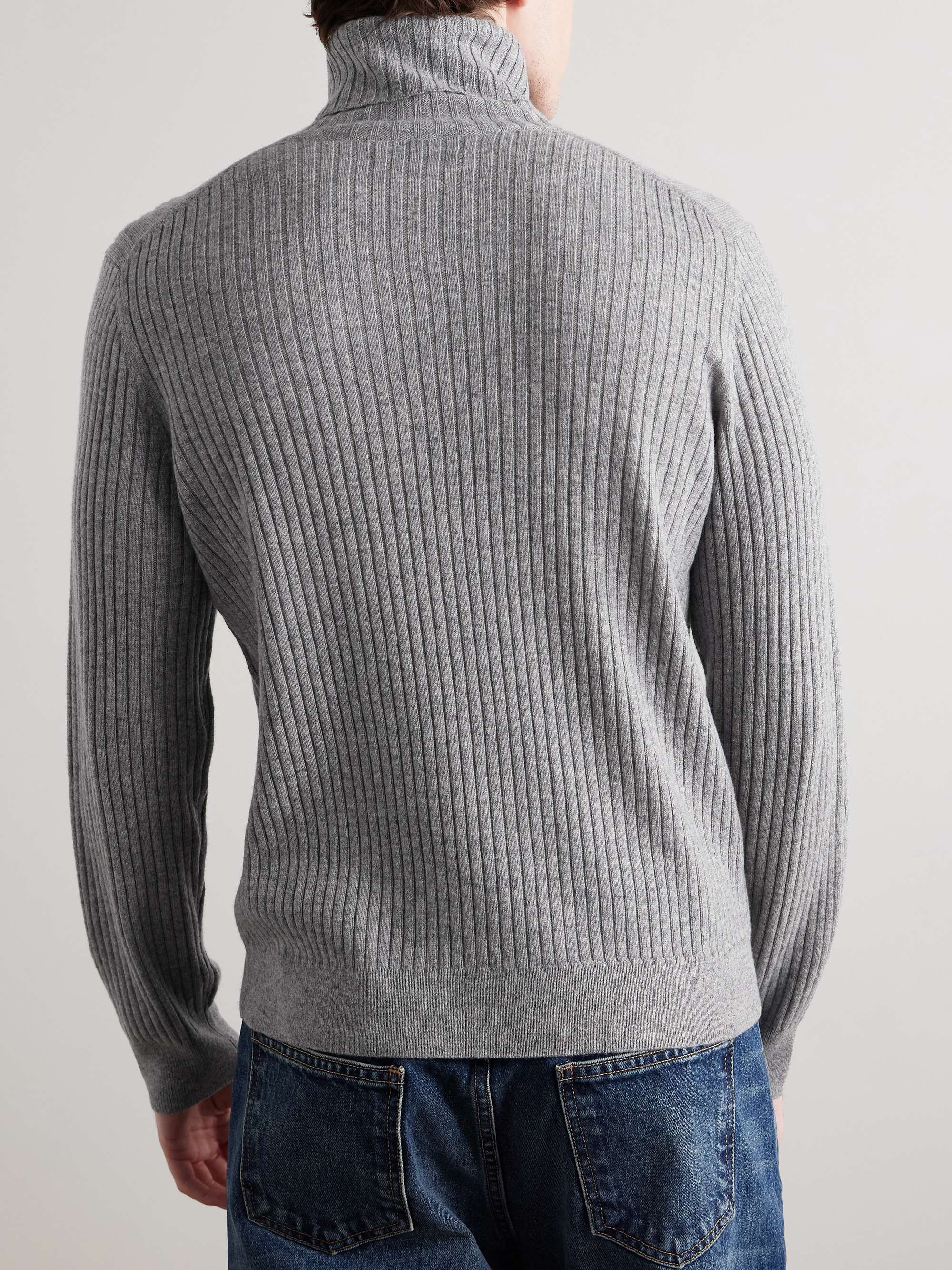 Cole Slim-Fit Ribbed Cashmere Rollneck Sweater view