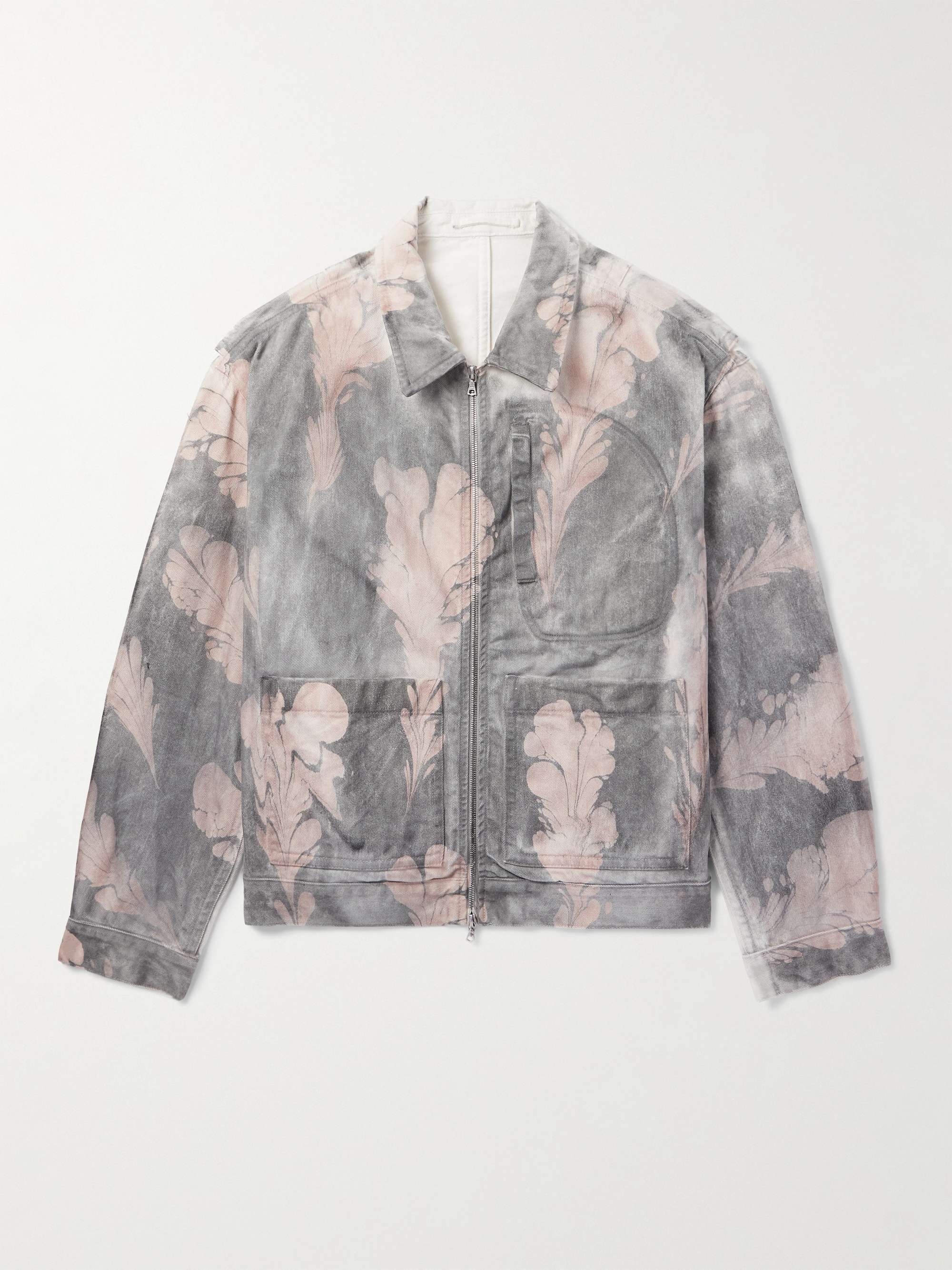 Floral-Print Denim Jacket view
