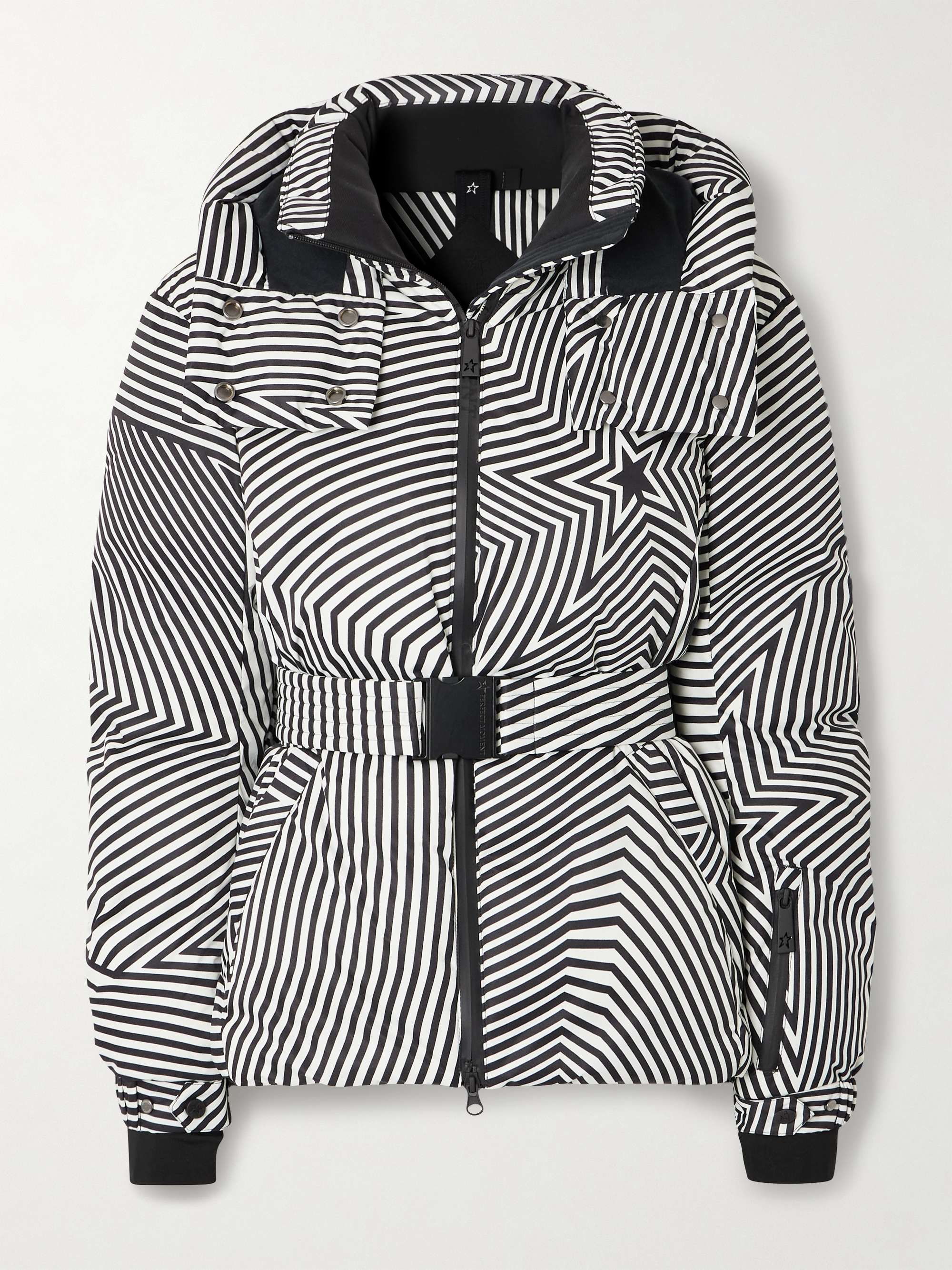 Candice hooded belted printed down ski jacket view