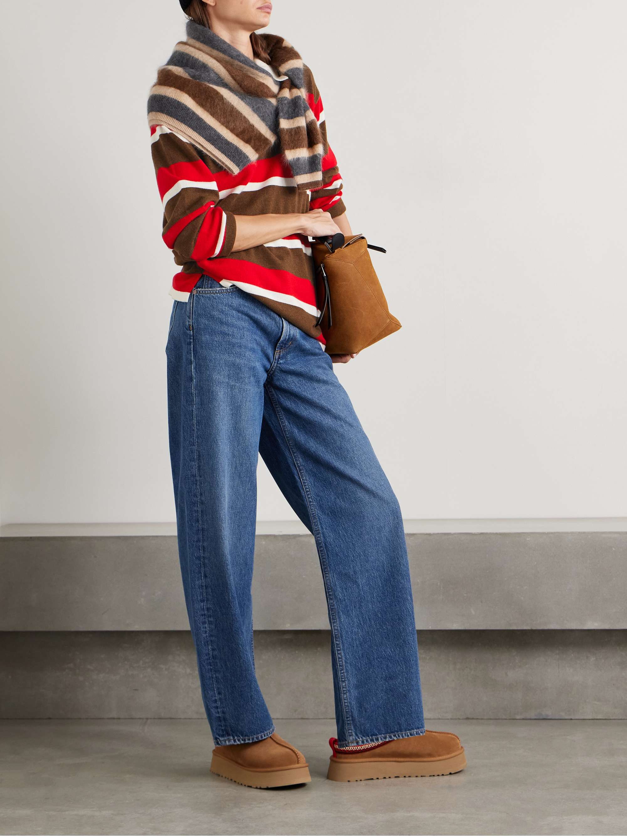 Oversized striped cashmere sweater view