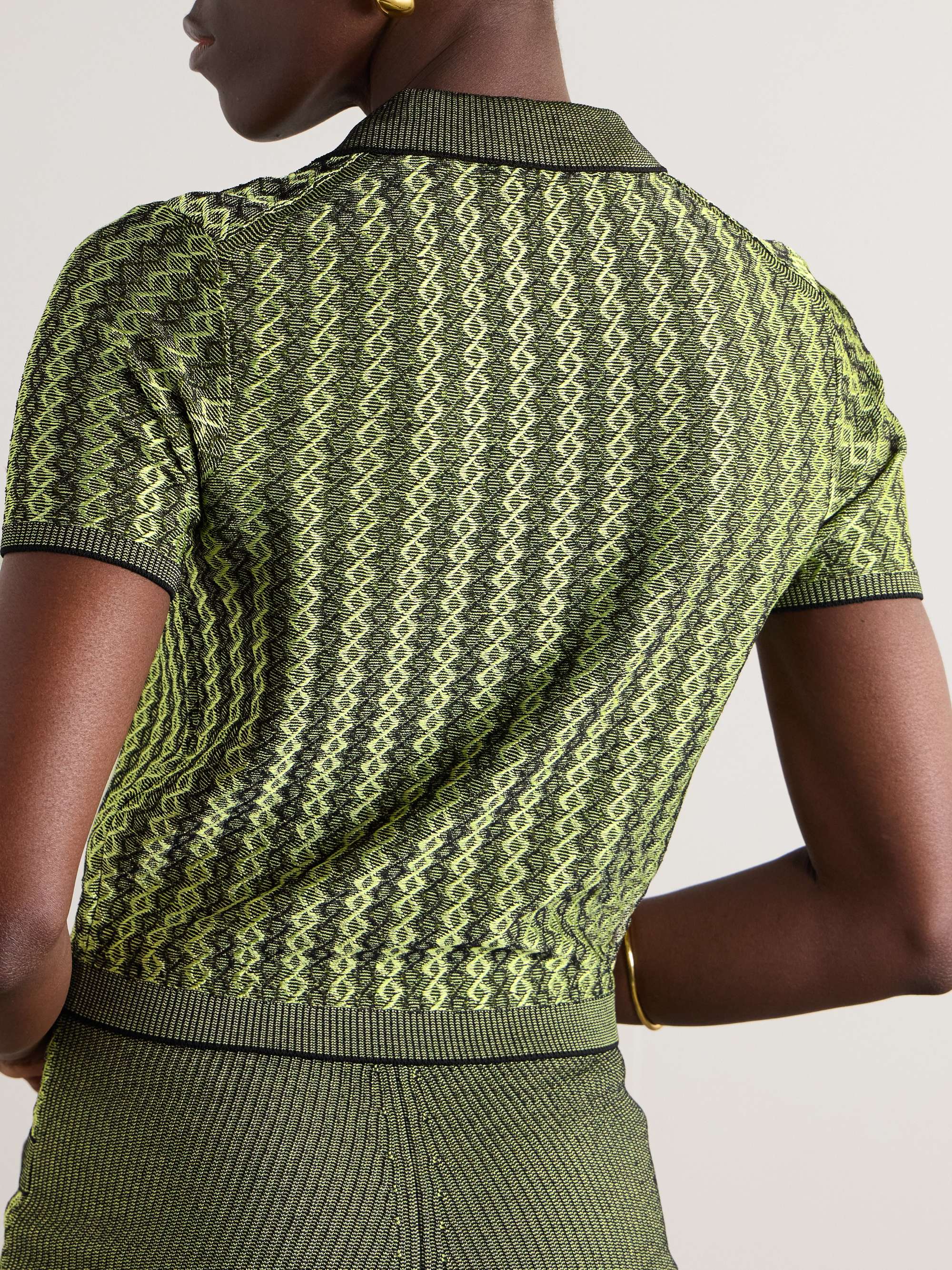 Marino jacquard-knit polo shirt view