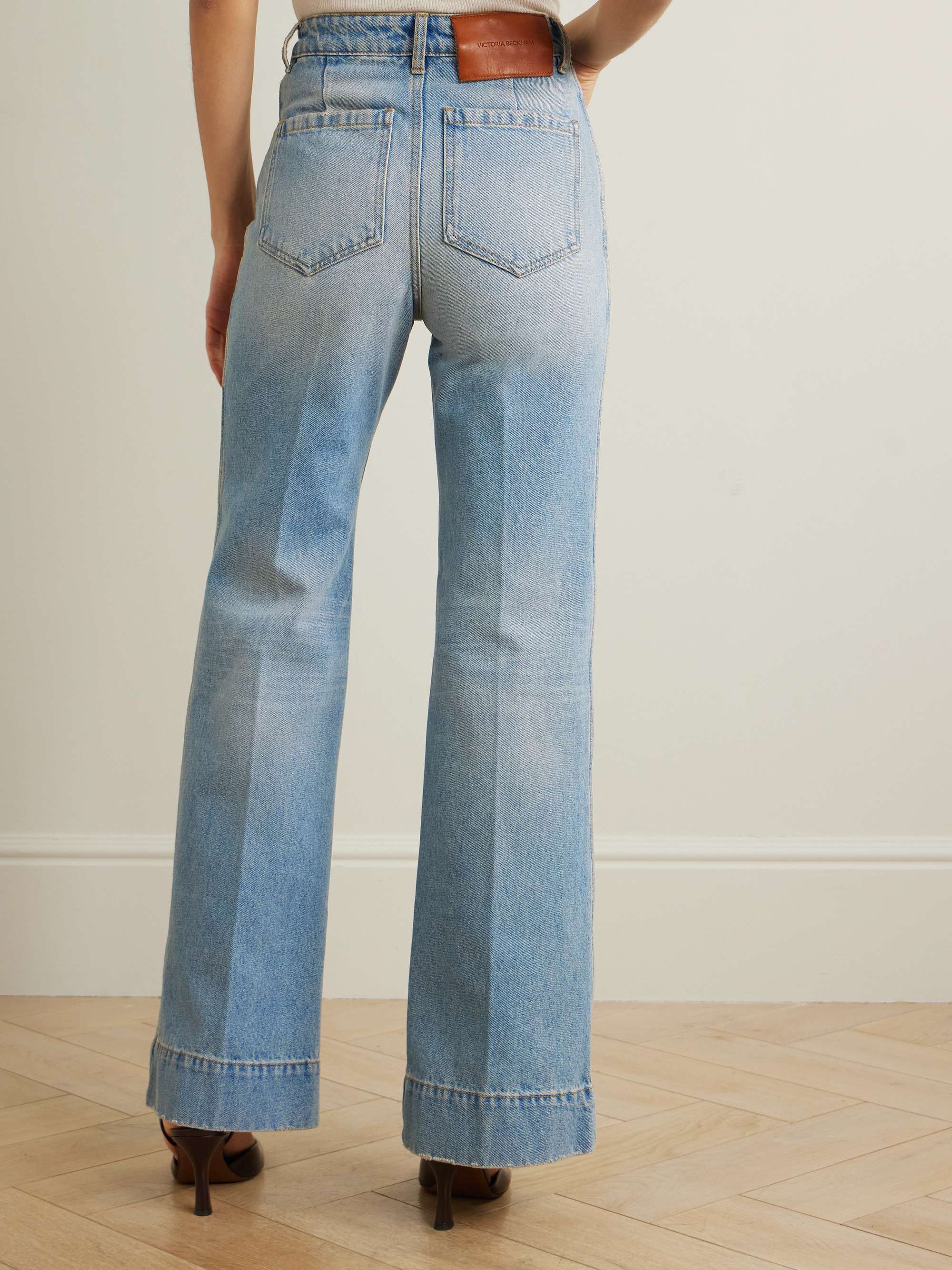 Alina embroidered high-rise wide-leg jeans view