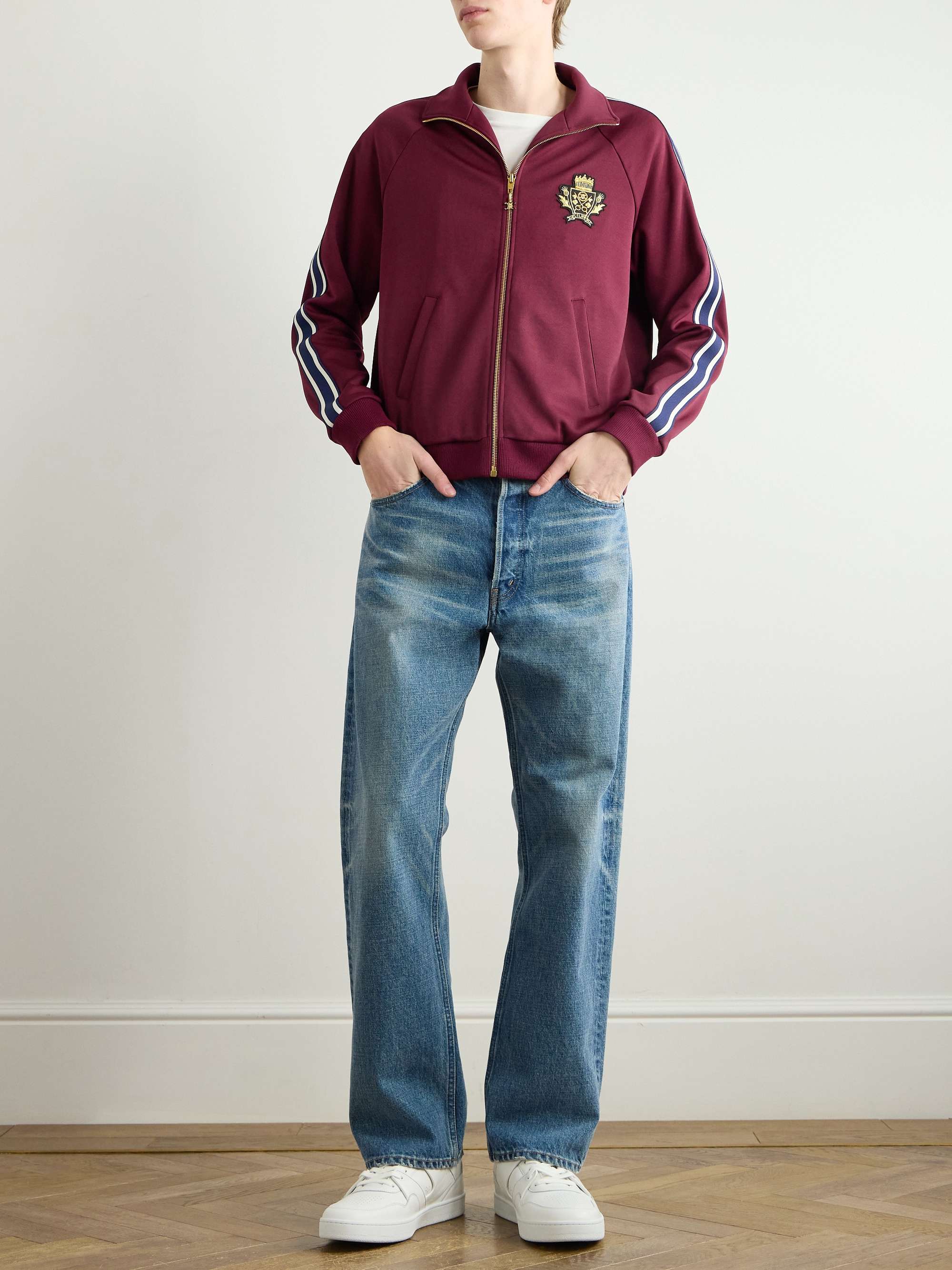 Logo-Appliquéd Striped Jersey Track Jacket view