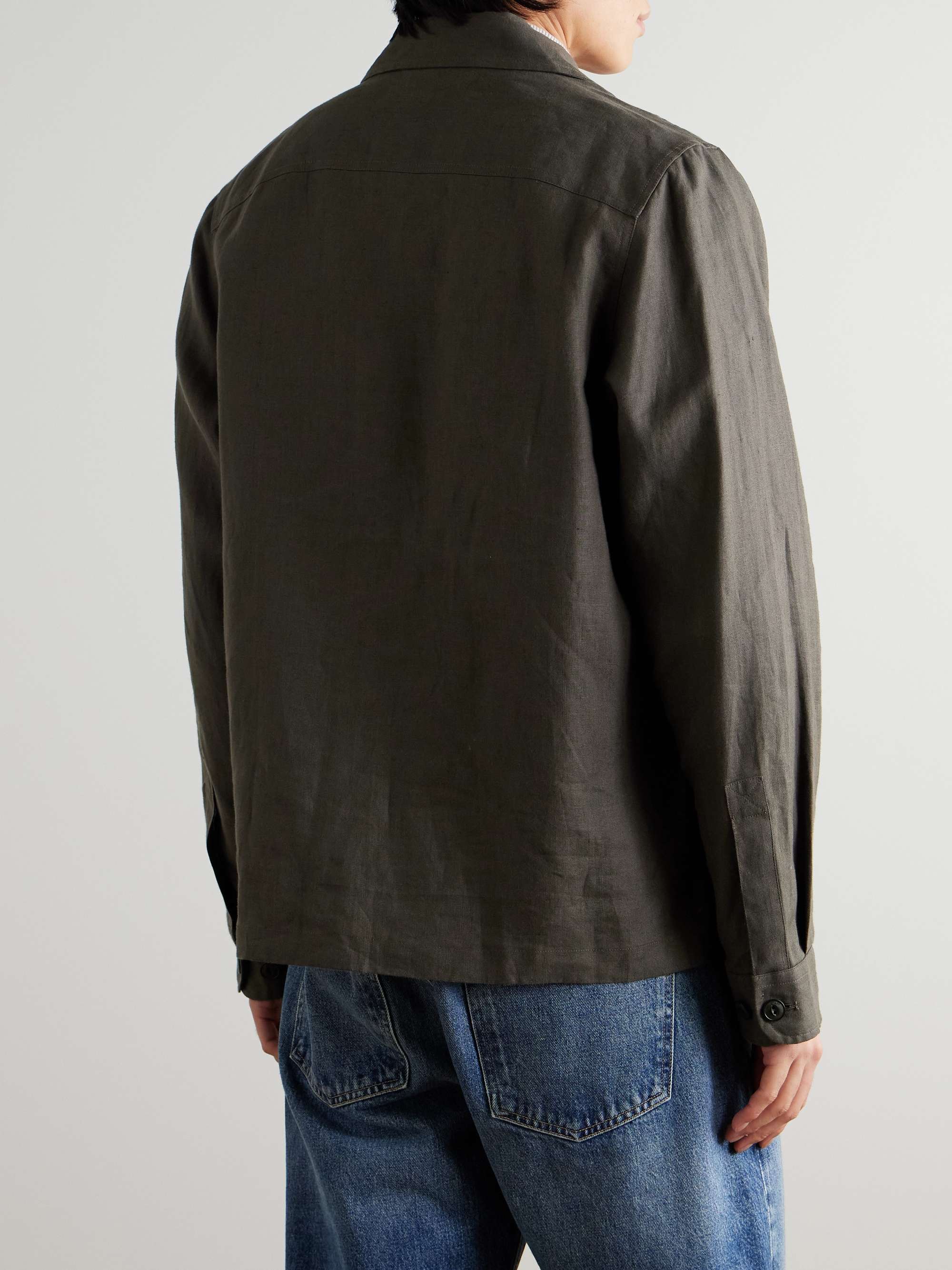 Forge Logo-Appliquéd Linen Overshirt view