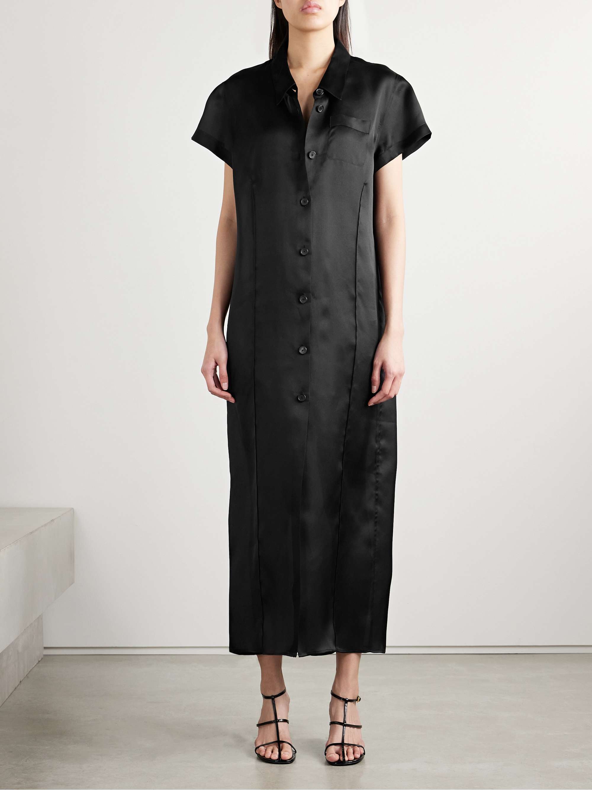 Effy silk and cotton-blend organza midi shirt dress view