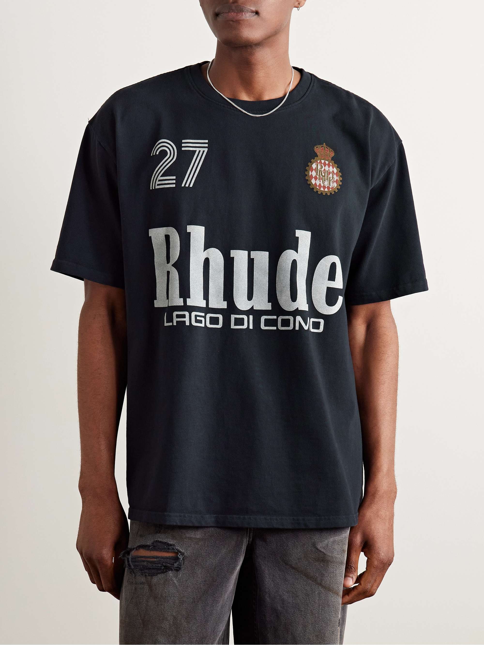 Racing Crest Logo-Print Cotton-Jersey T-Shirt view