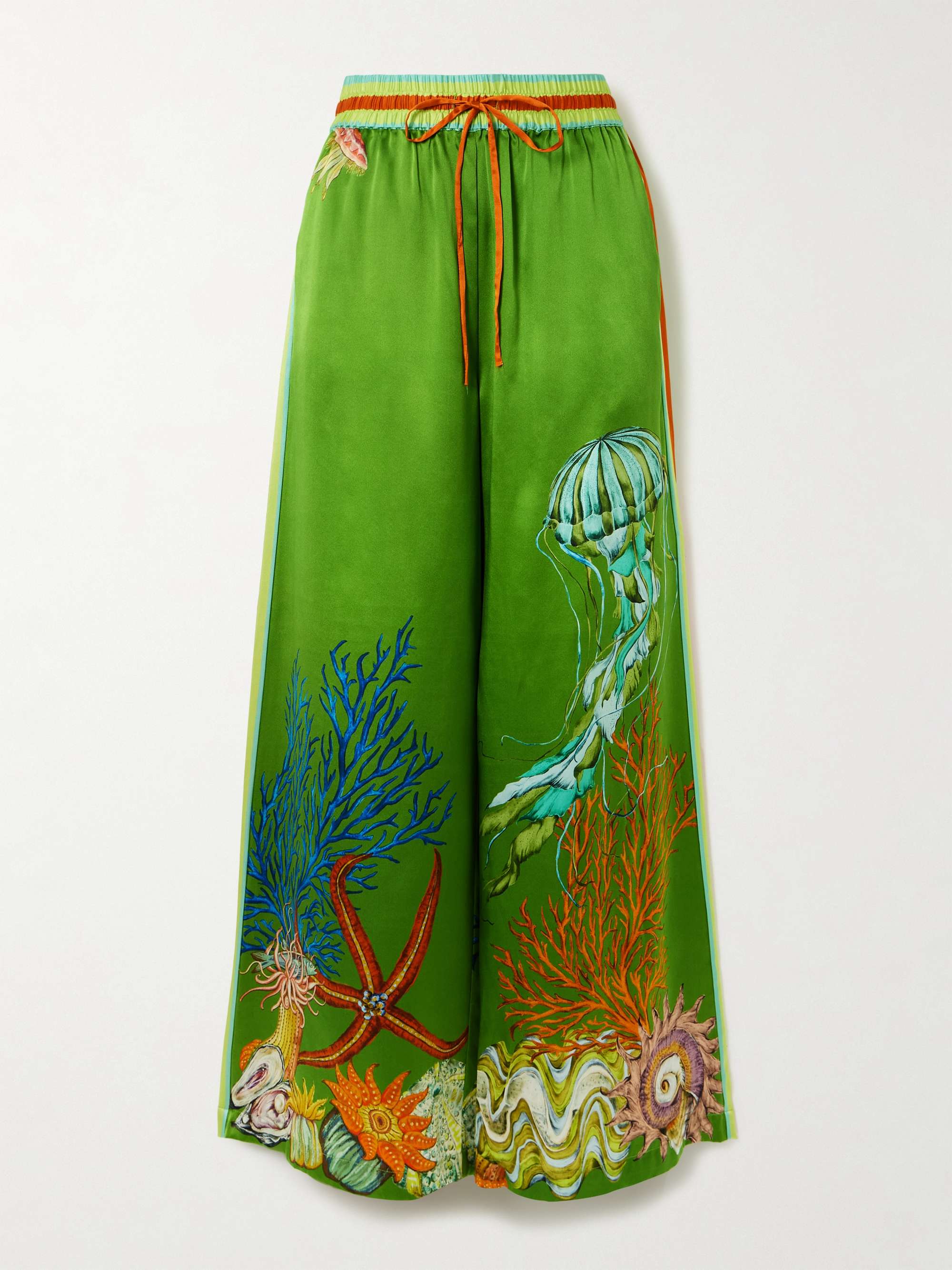 + Sam Pauletto Aquatica printed silk-satin wide-leg pants view