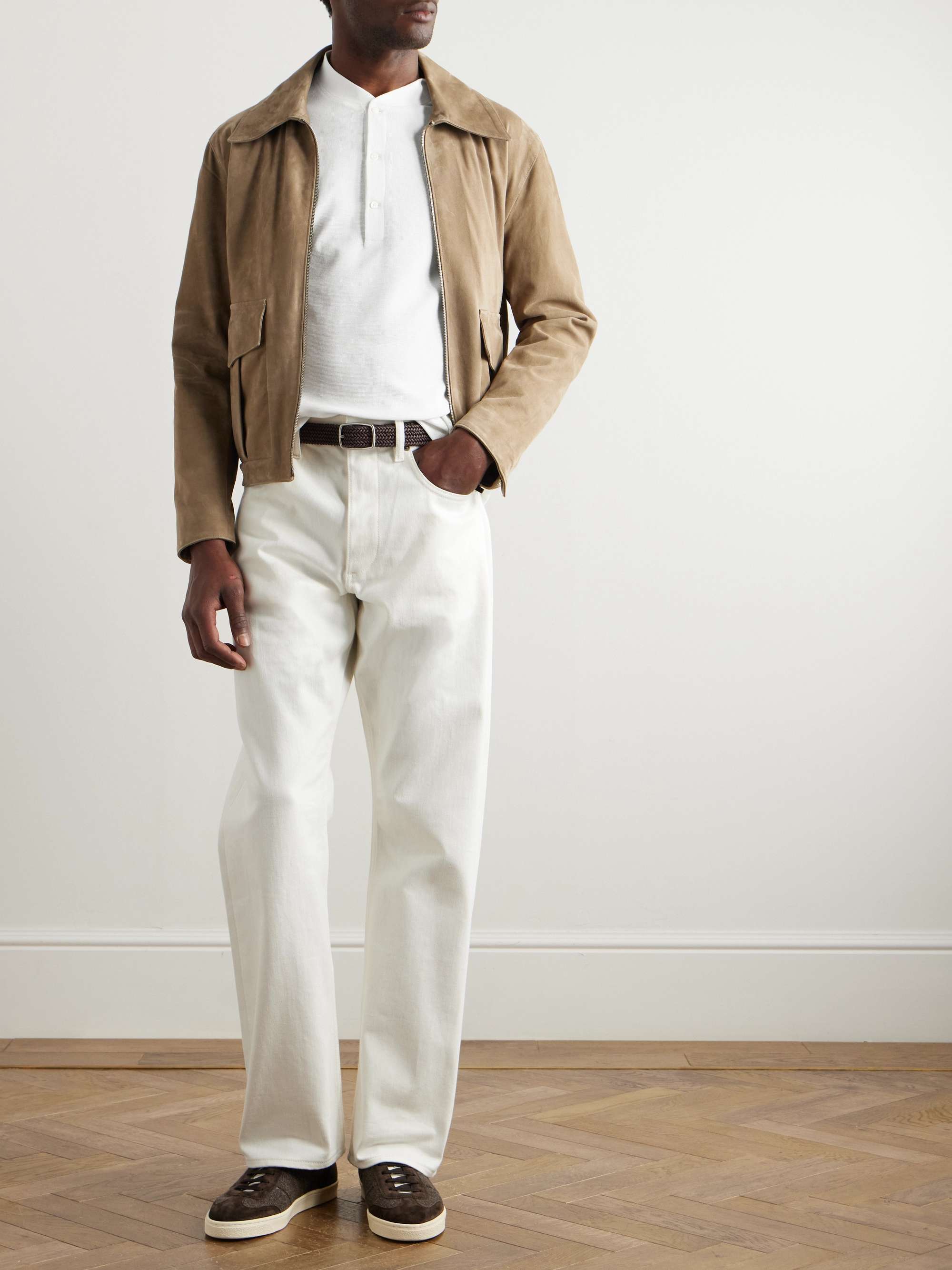 Cotton and Silk-Blend Henley T-Shirt view