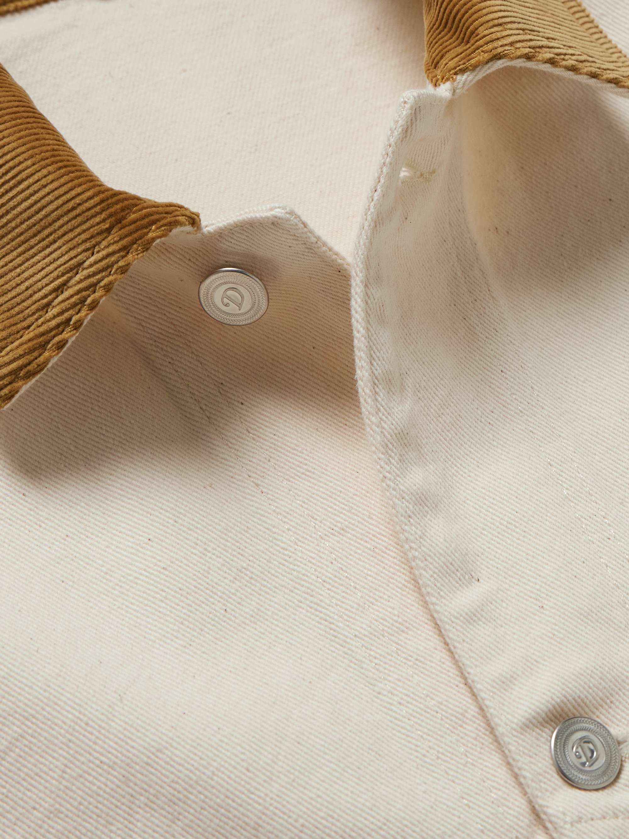 Corduroy-Trimmed Cotton-Twill Chore Jacket view