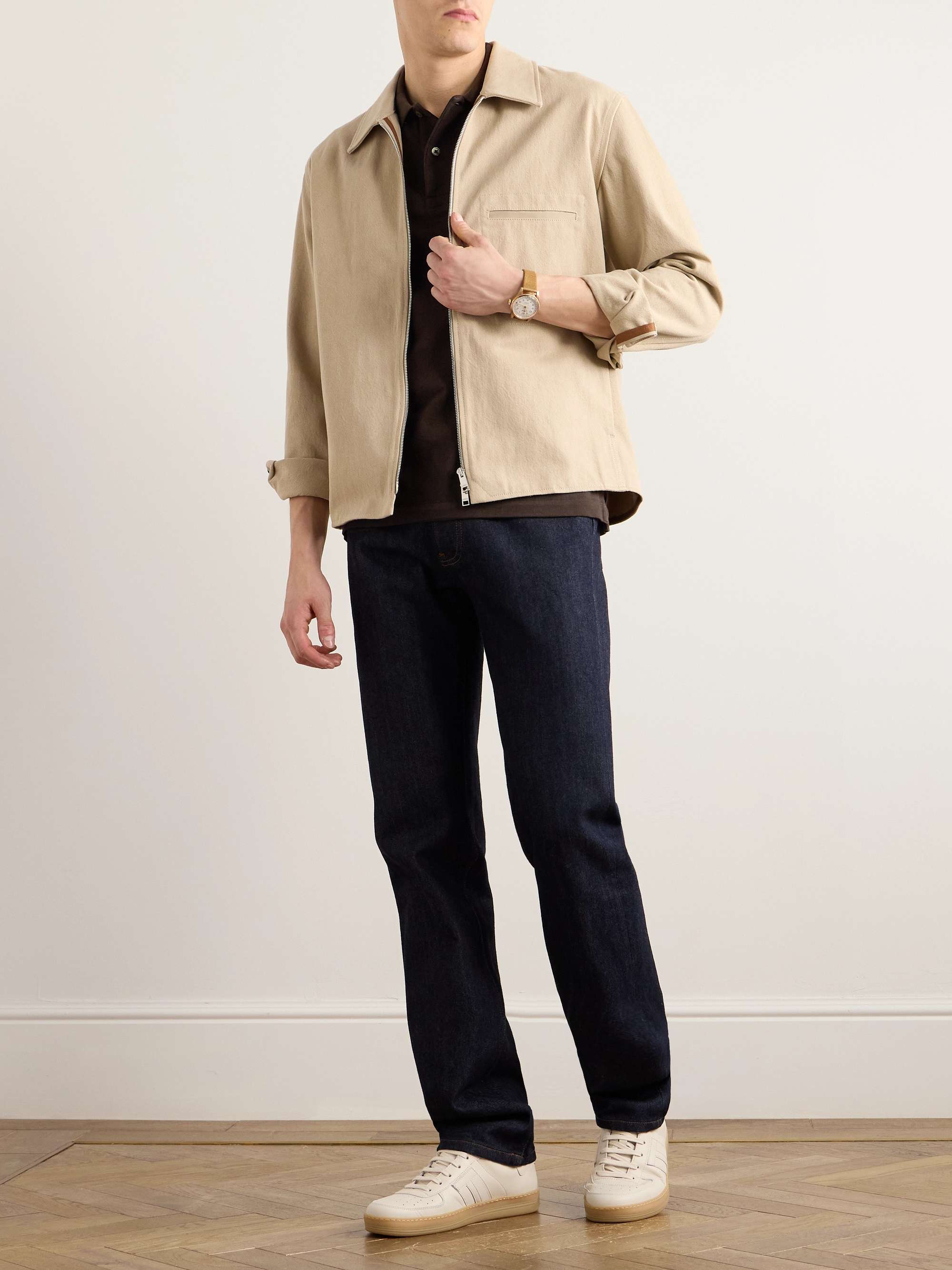 Slim-Fit Garment-Dyed Cotton-Piqué Polo Shirt view