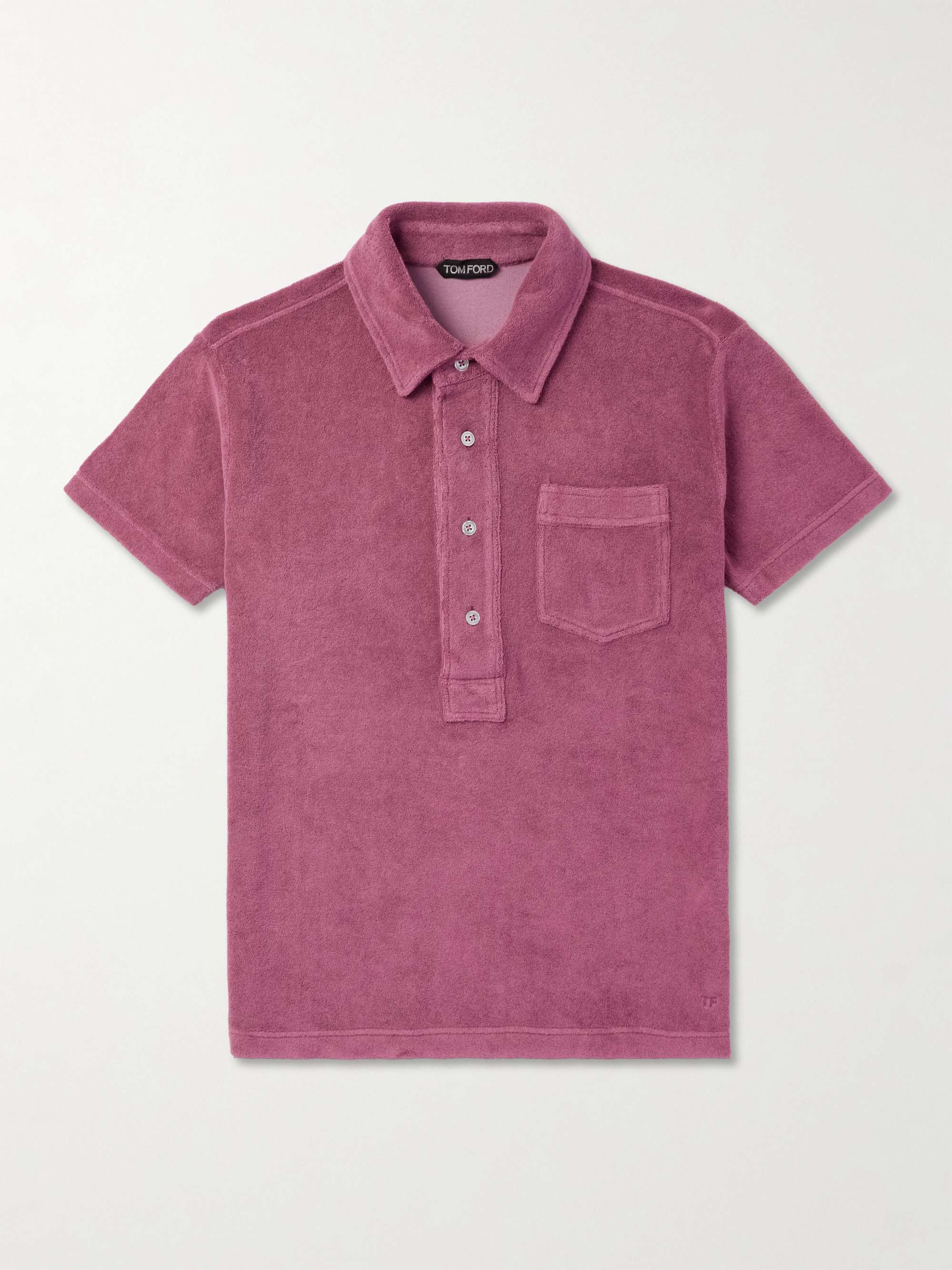 Cotton-Blend Terry Polo Shirt view