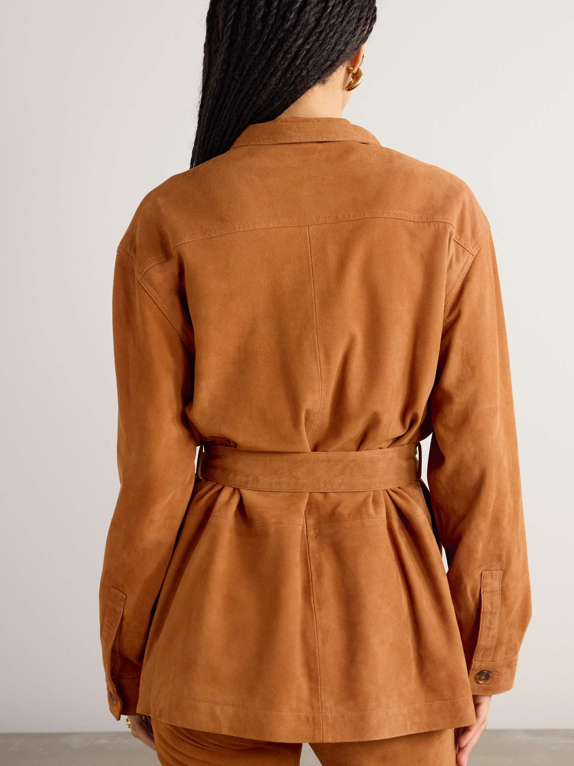 Viva belted suede jacket view