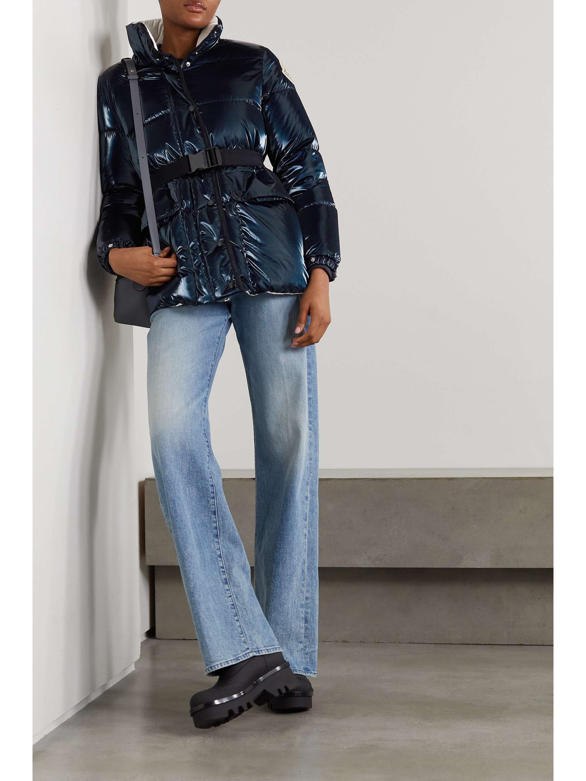 Herault hooded quilted padded glossed-shell down coat view