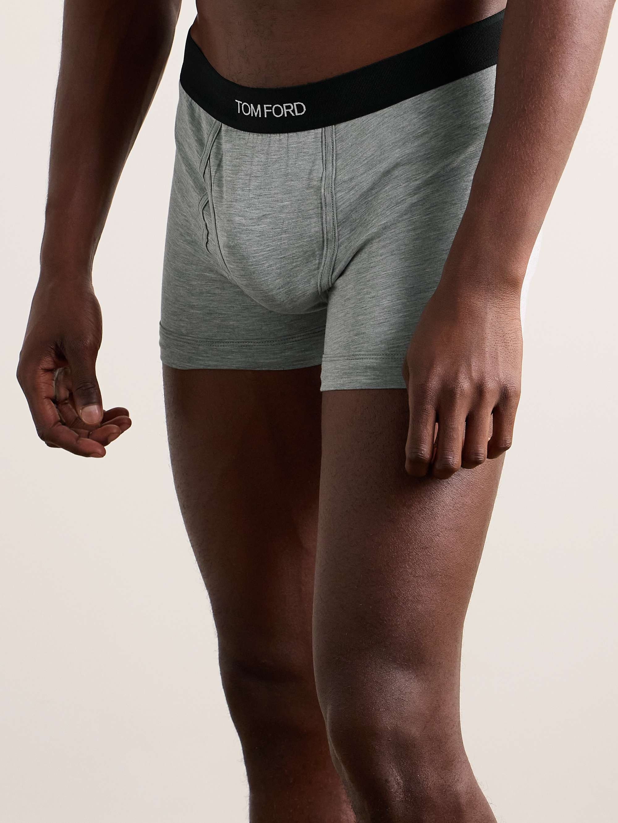 Stretch-Cotton and Modal-Blend Boxer Briefs view
