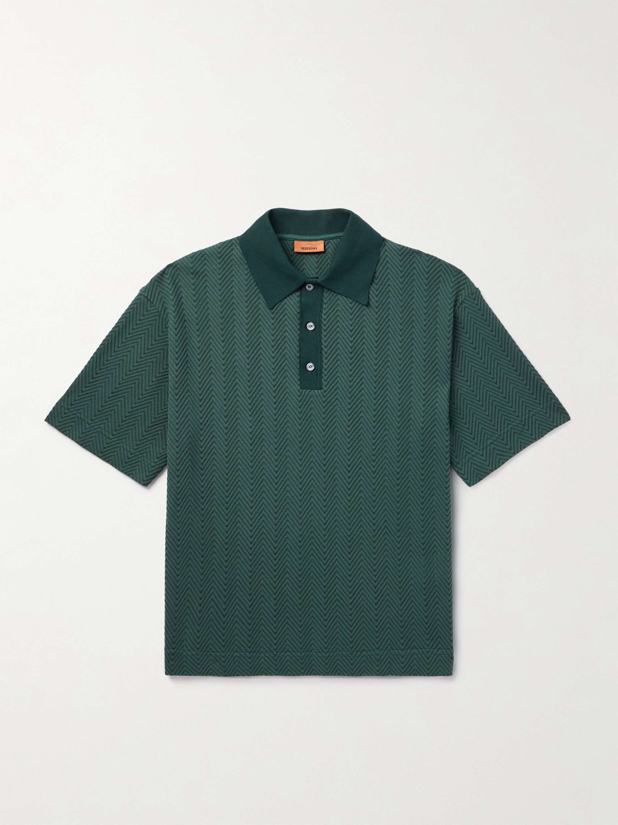 Textured Cotton-Blend Polo Shirt view
