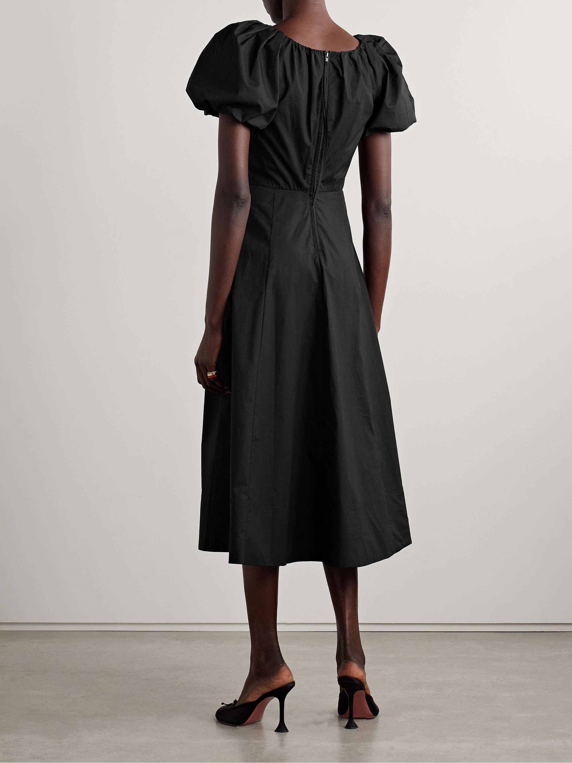 Imara gathered cotton-poplin midi dress view