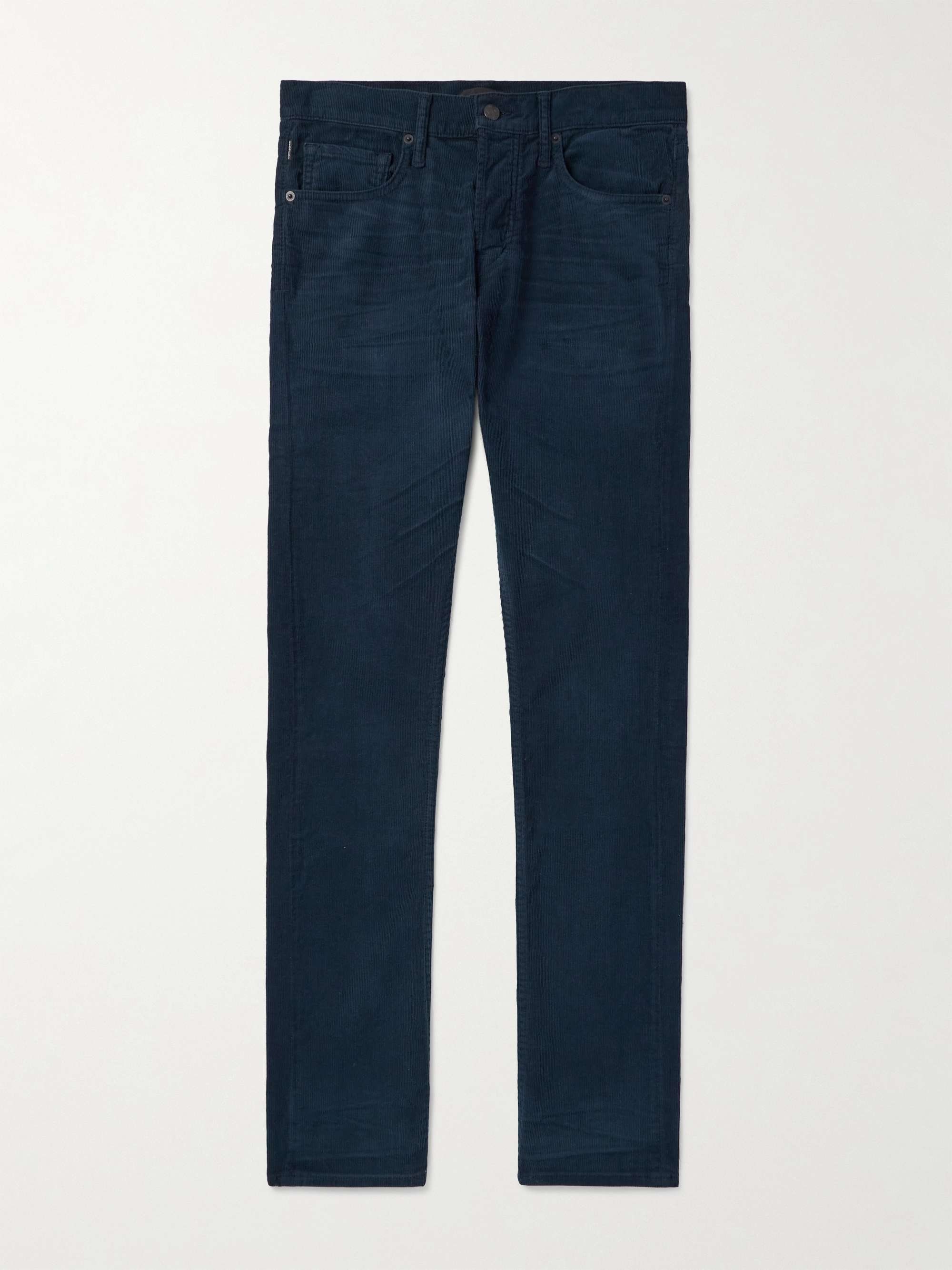 Slim-Fit Cotton-Blend Corduroy Trousers view