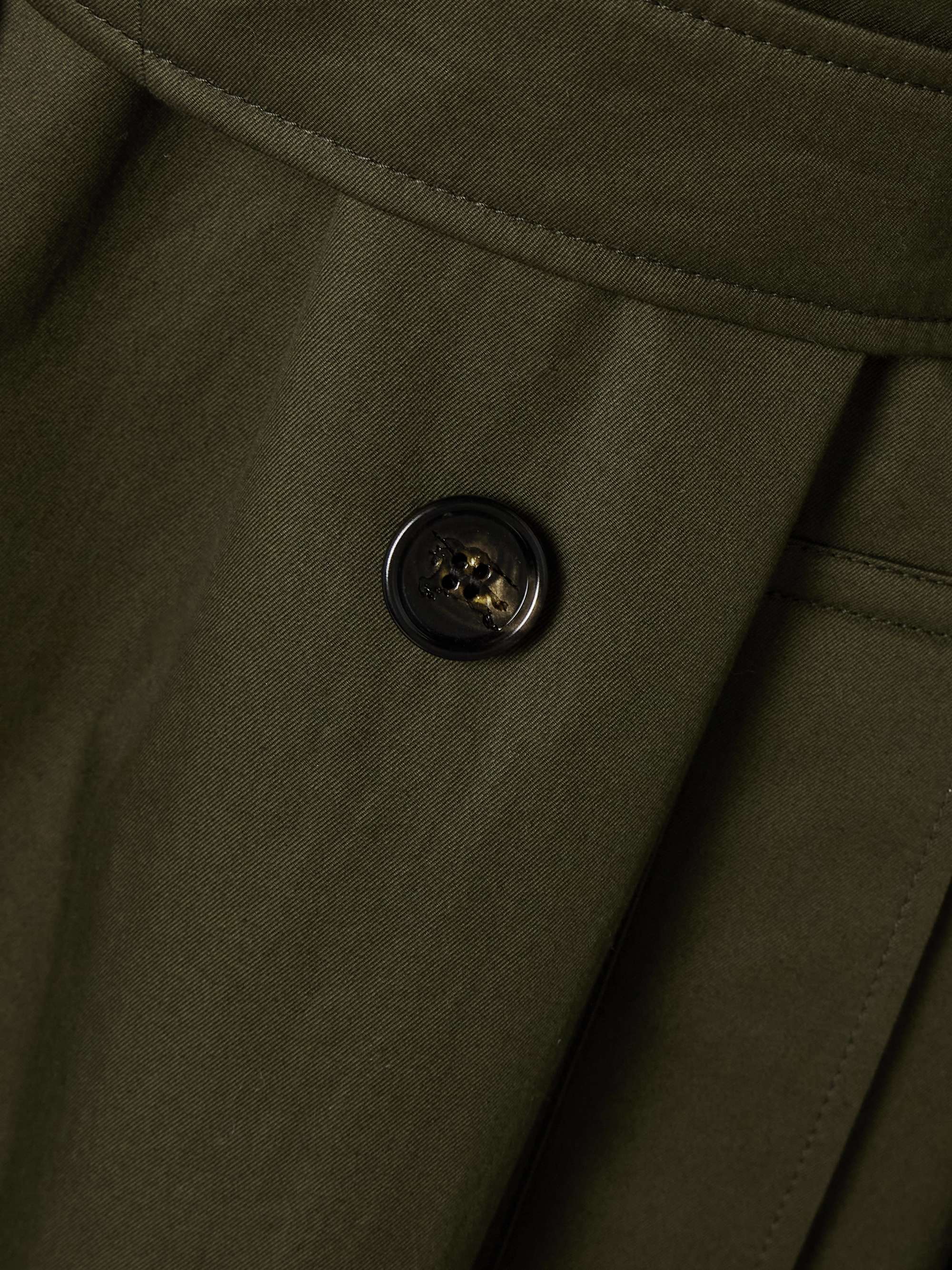 Double-breasted belted cotton-gabardine trench coat view