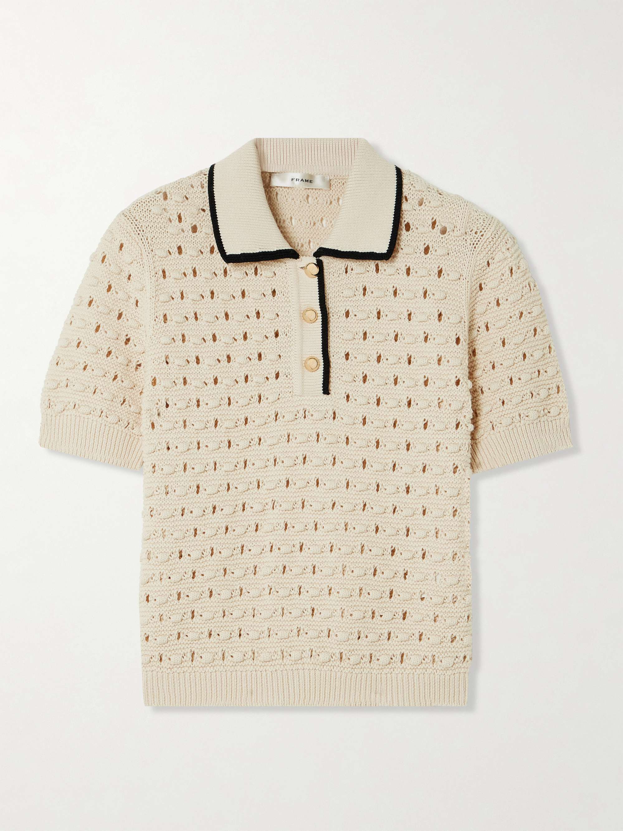 The Bauble pointelle-knit cotton polo shirt view