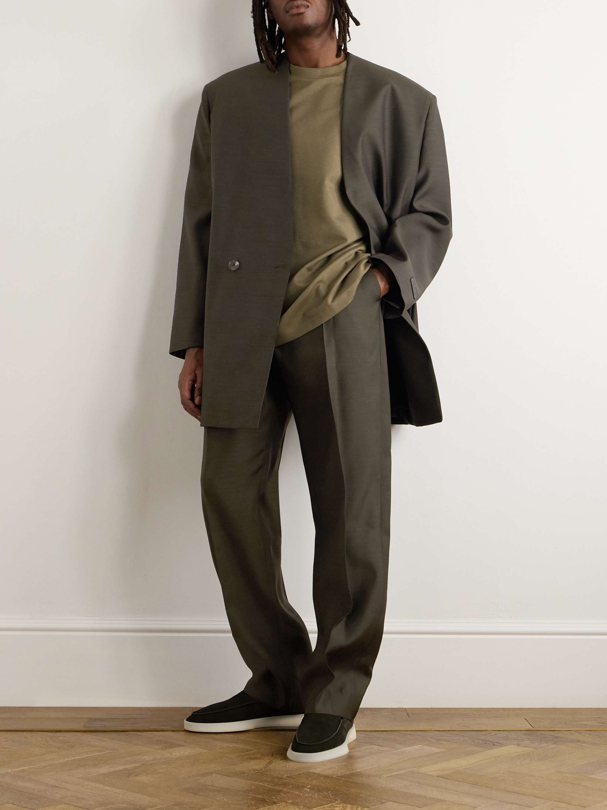 8th Straight-Leg Pleated Virgin Wool and Silk-Blend Suit Trousers view