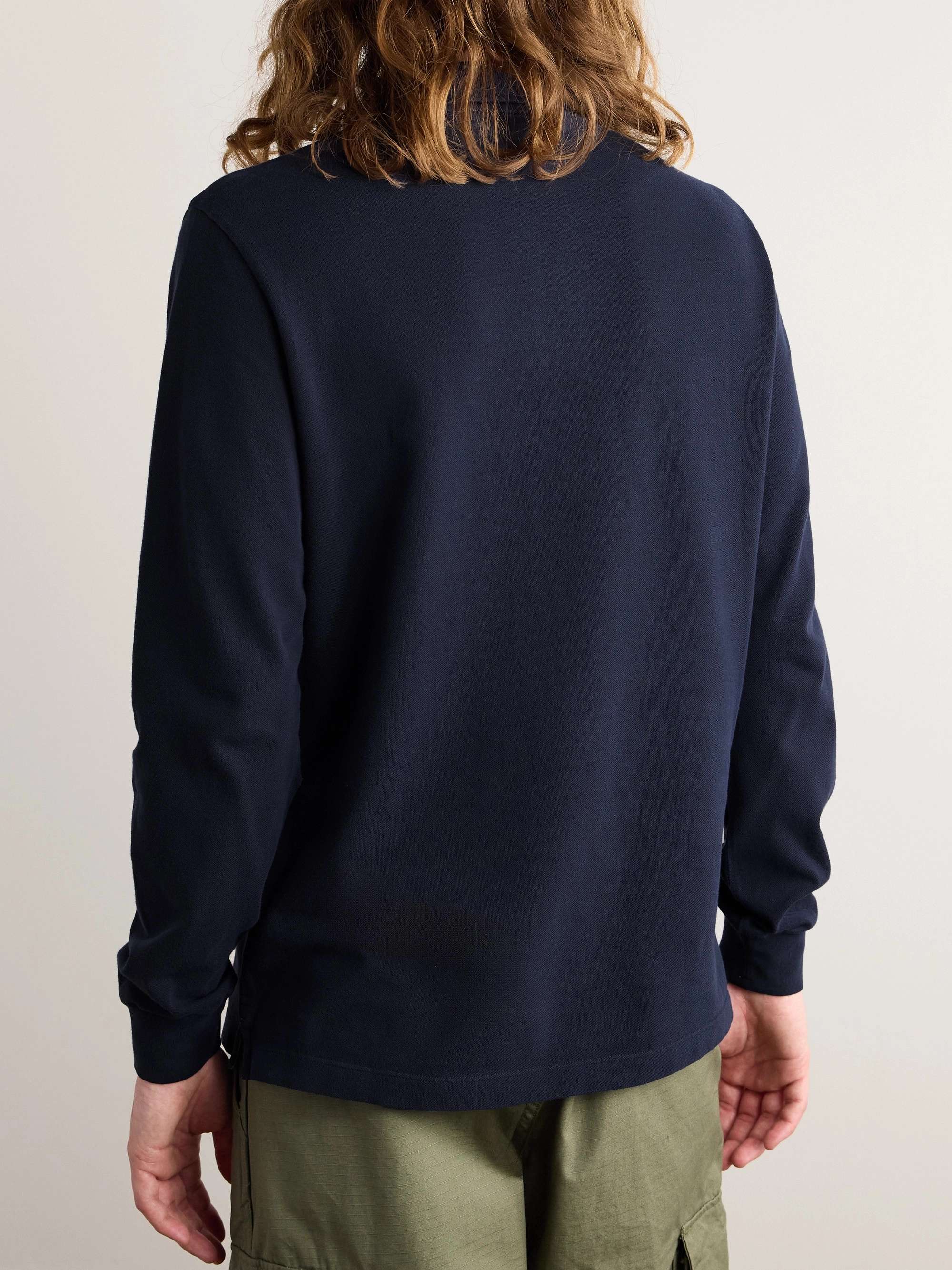 Logo-Appliquéd Garment-Dyed Cotton-Piqué Polo Shirt view
