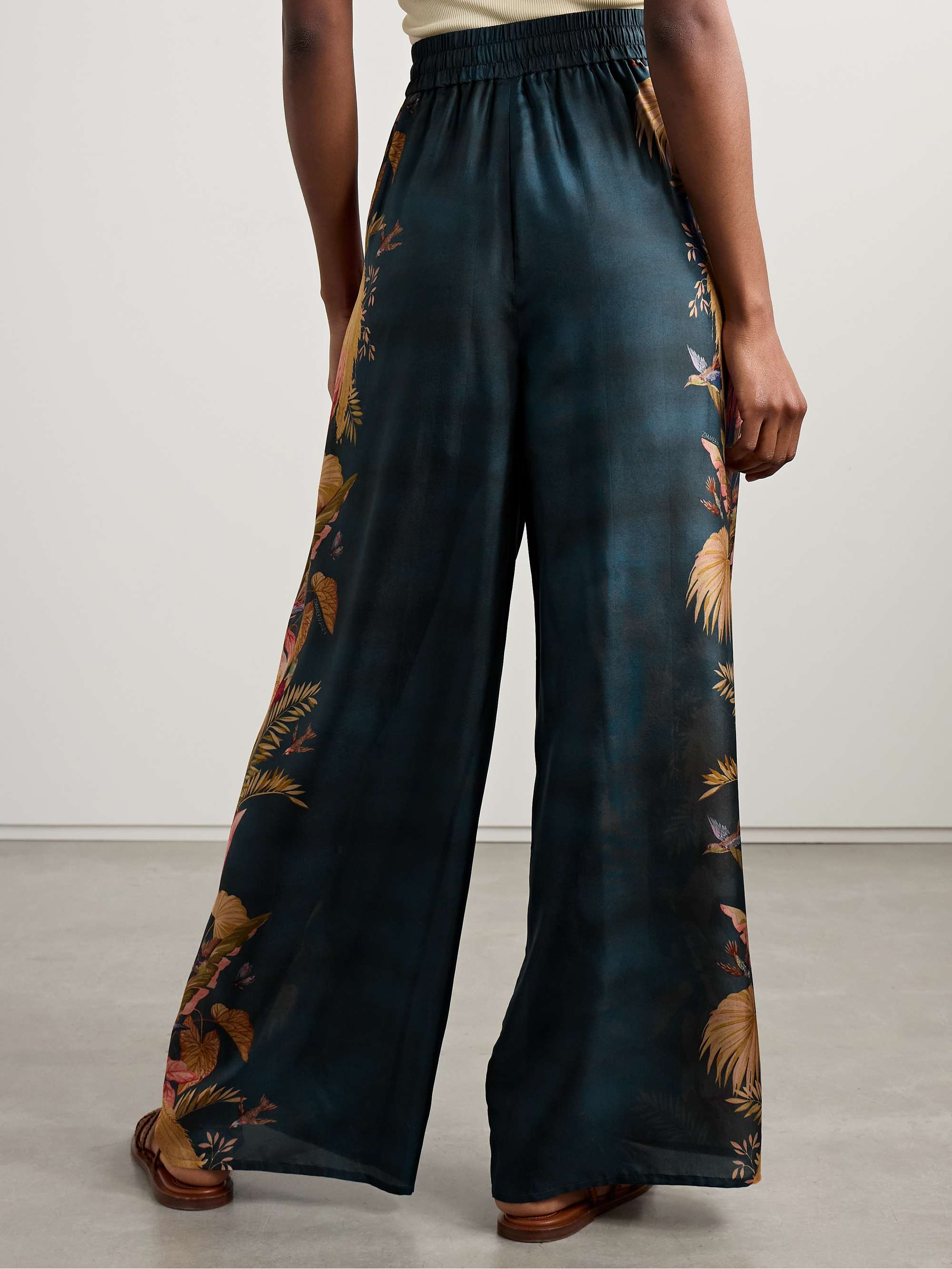 Ascension printed silk-satin wide-leg pants view