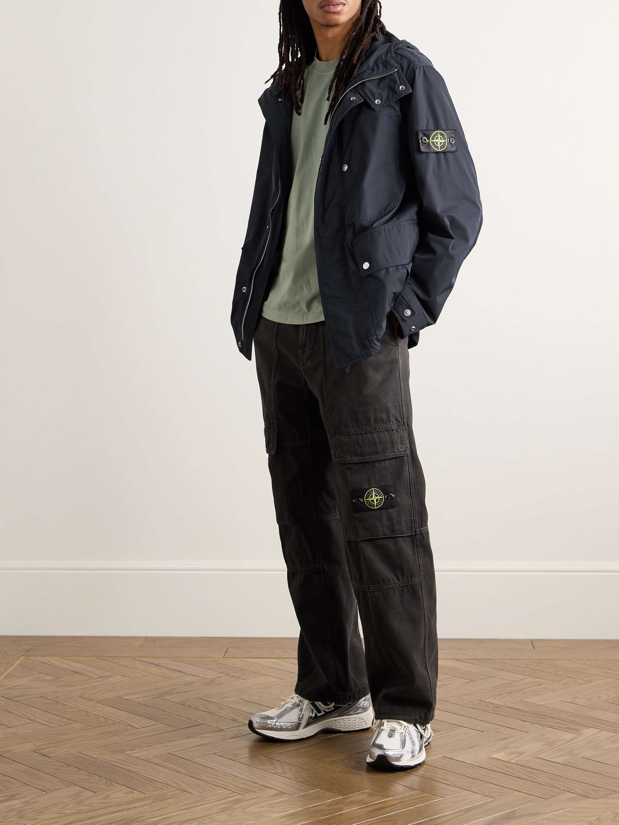 Logo-Appliquéd Micro Twill Hooded Parka view